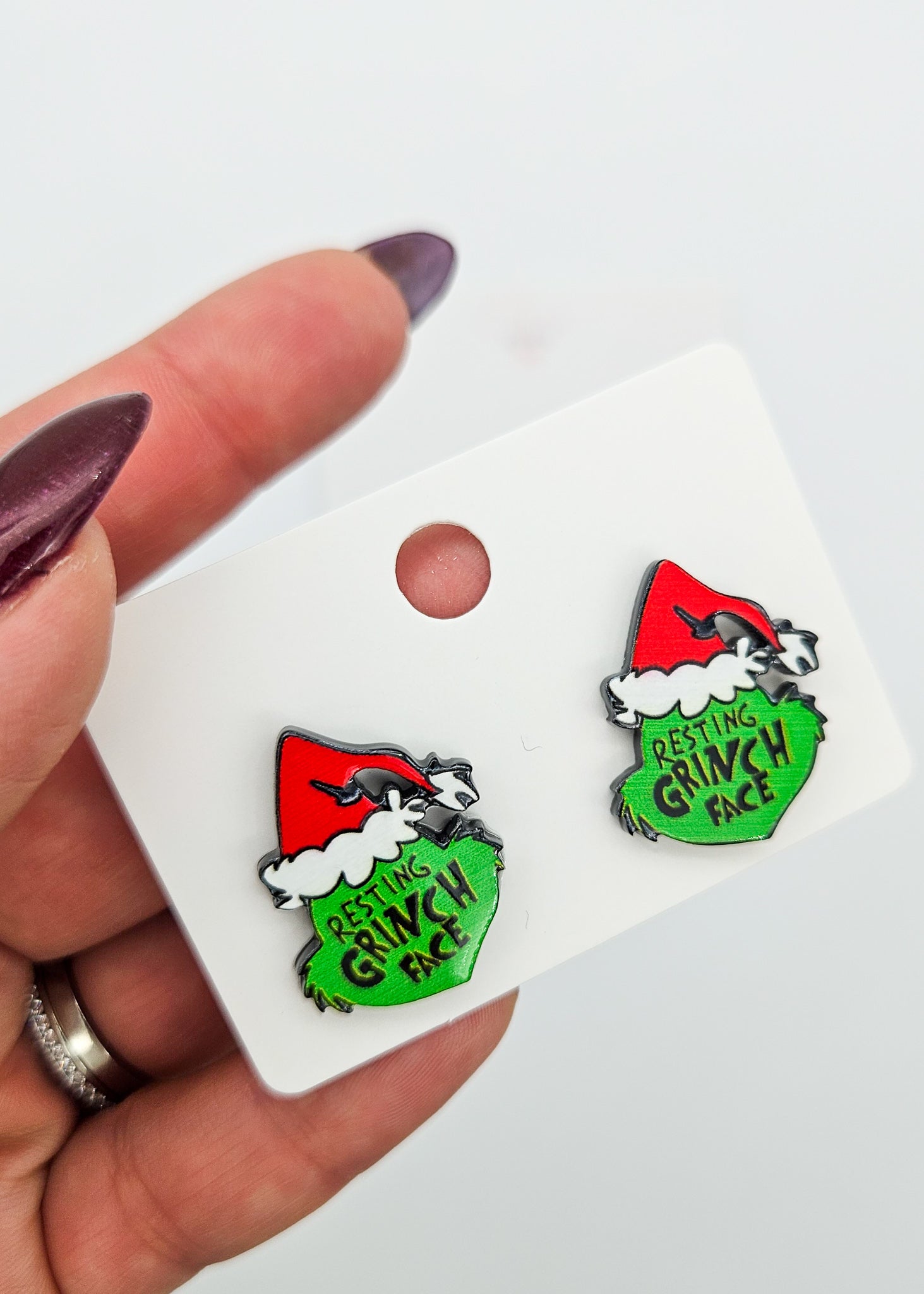 Resting Grinch Face -  Earrings