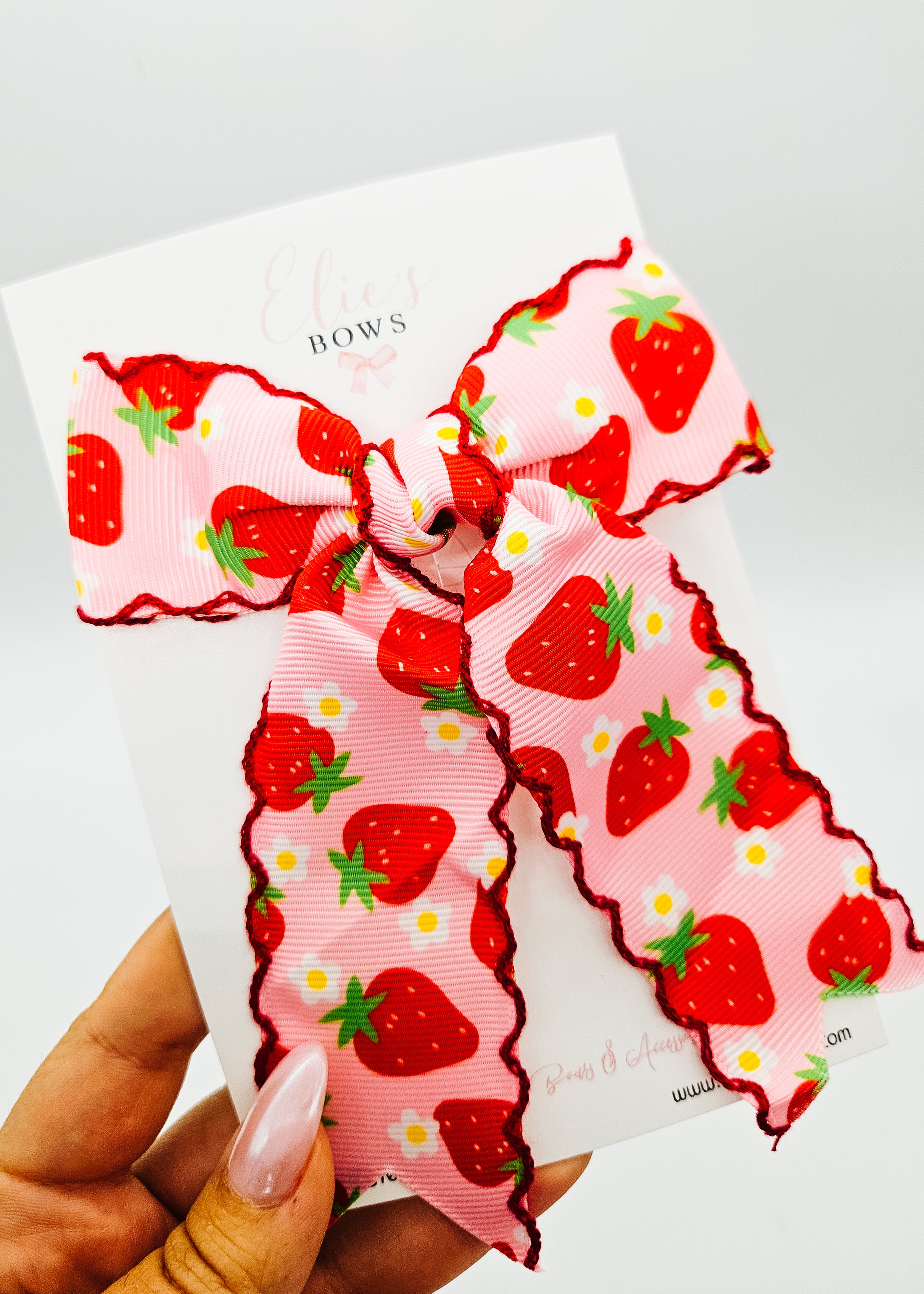 Strawberry - Ribbon Hair Bow