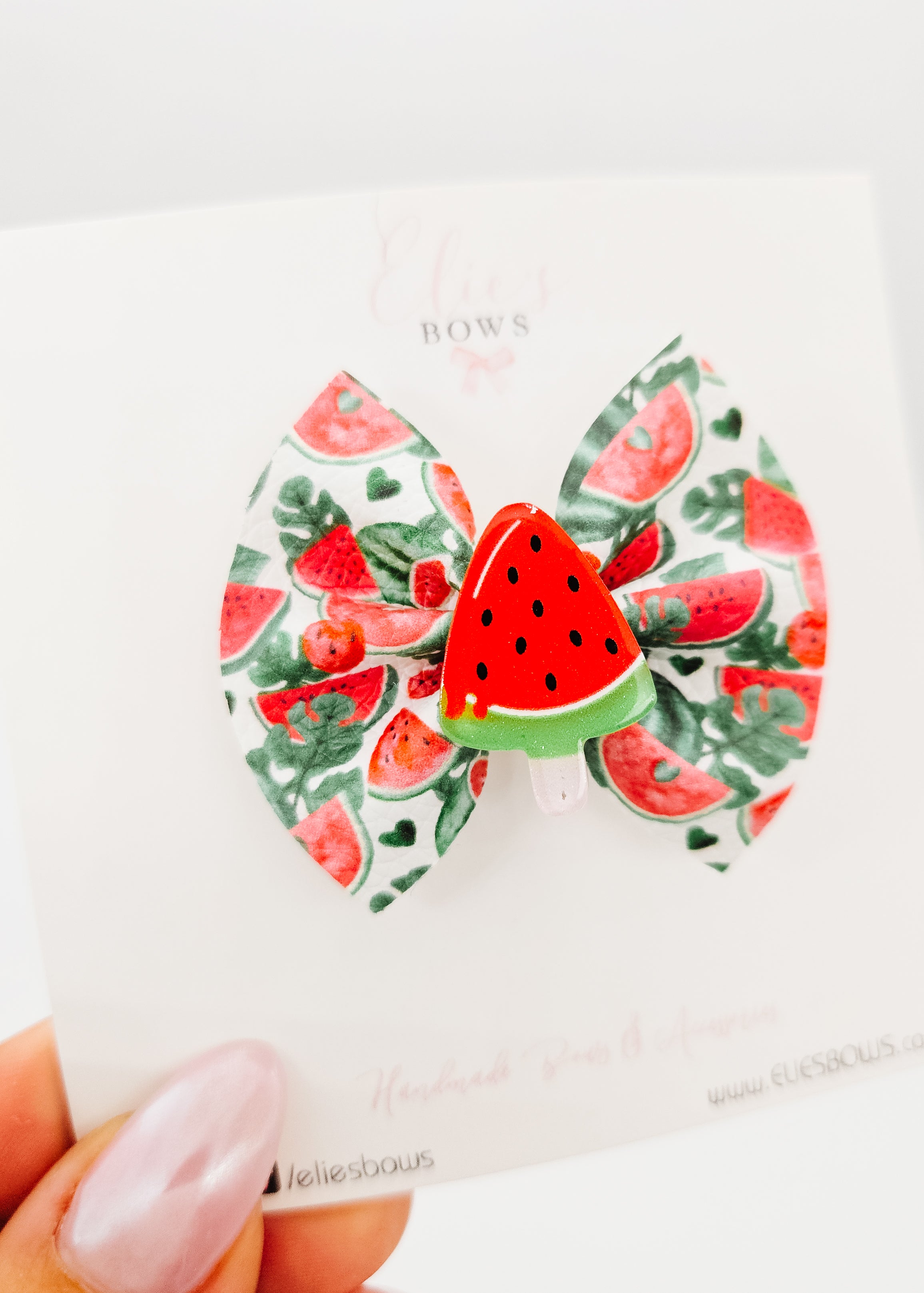 Watermelon Popsicles -  Pixie Hair Bow - 2"
