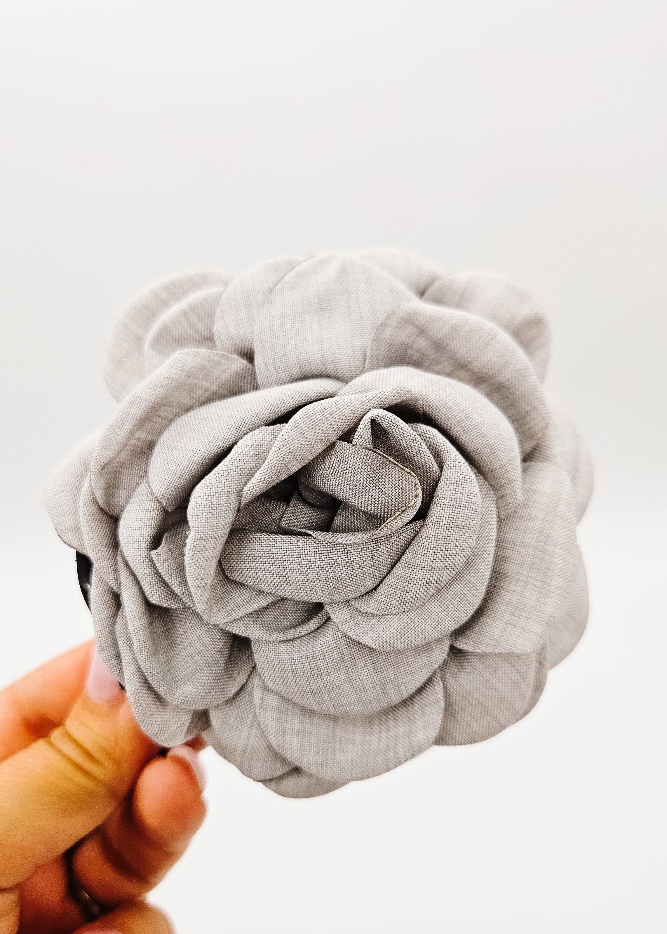 Grey - Flower Claw Clip