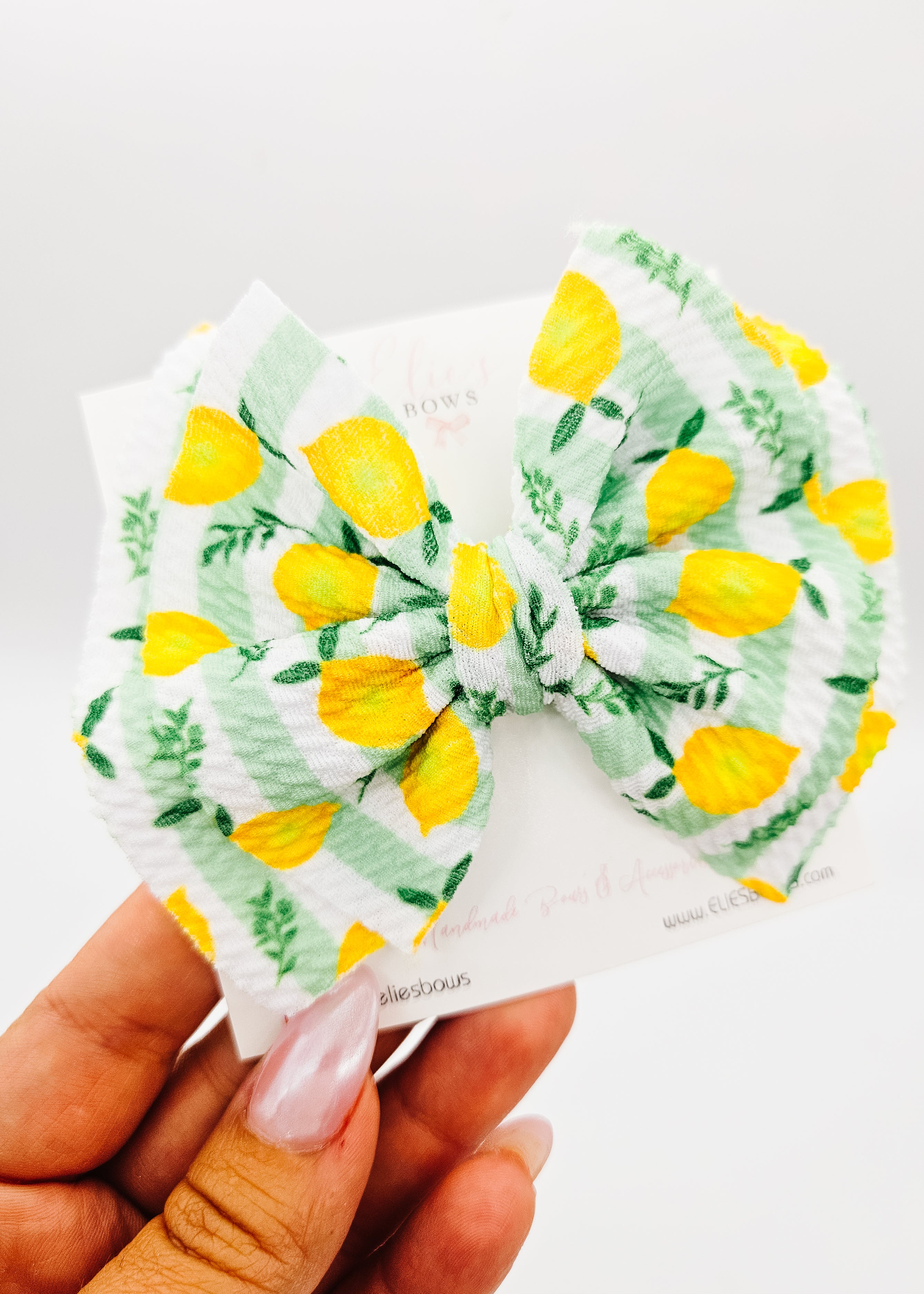 Lemon Fabric - Hair Bow 3.5"