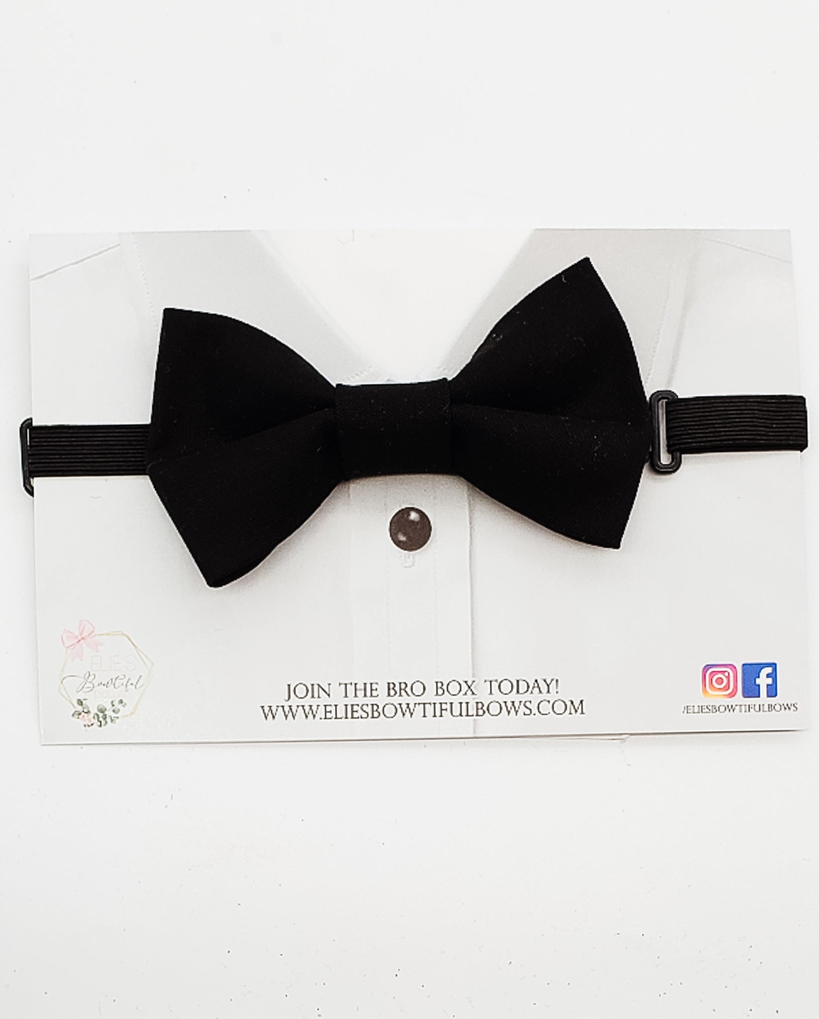 Black - fabric bowtie - 3.5"-Bowtie-Elie’s Bows