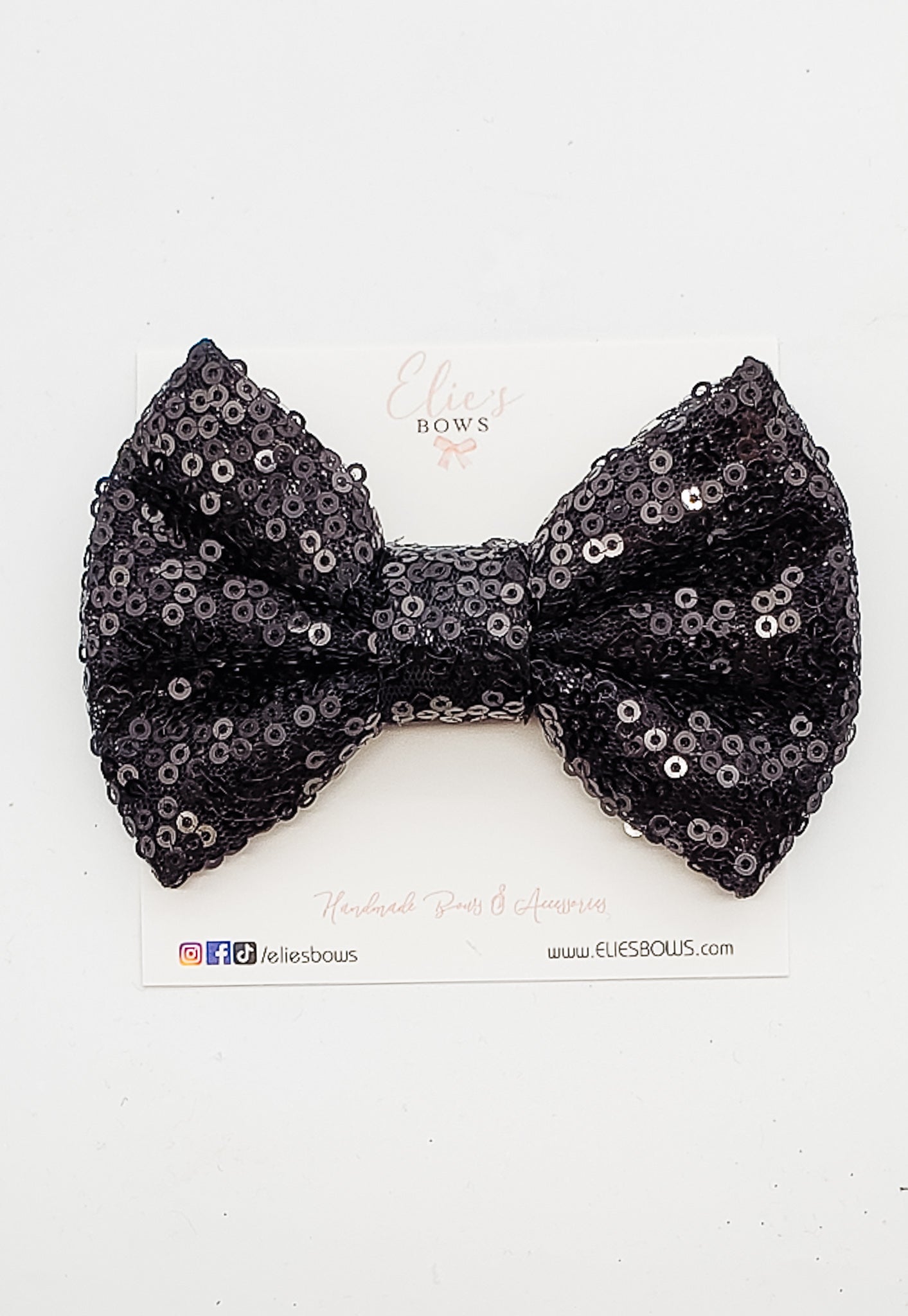 Black - Sequence Bow - 4"-Bows-Elie’s Bows