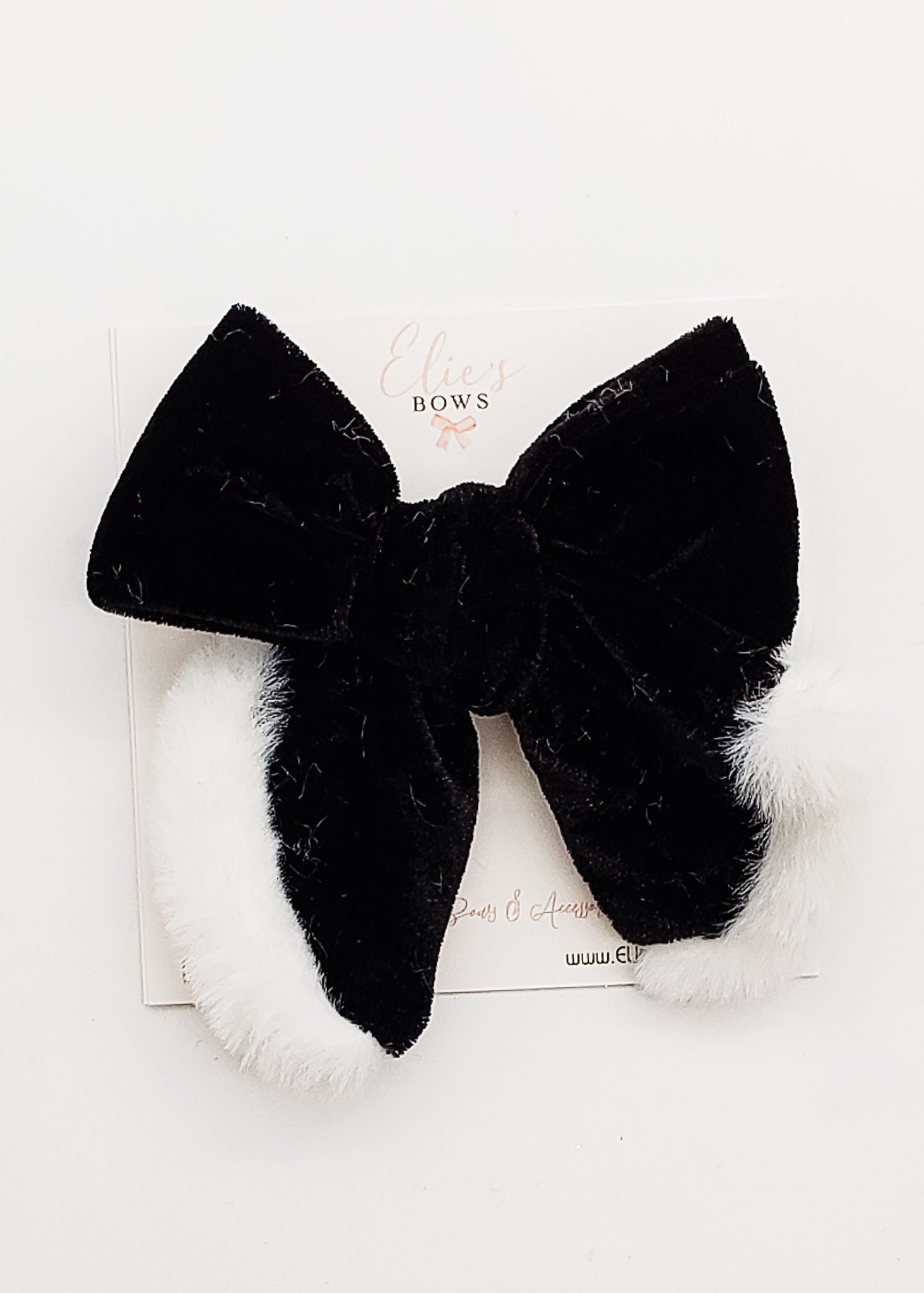 Black Velvet - Fabric Bow - 3.5"-Bows-Elie’s Bows