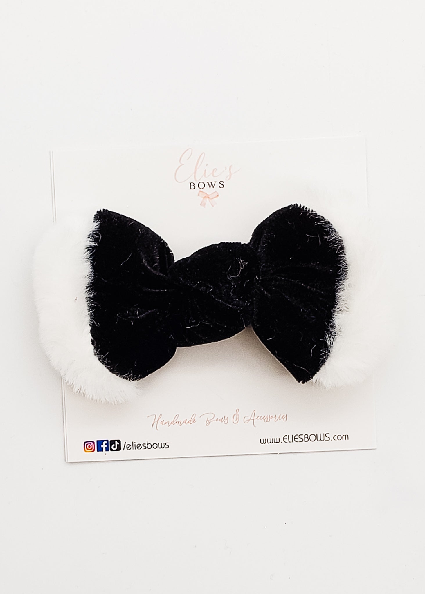 Black Velvet Twist - Fabric Bow - 3.5"-Bows-Elie’s Bows