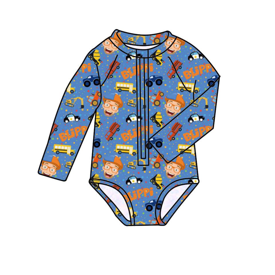 Blippi - One Piece Long Sleeve Bathing Suit PRE-ORDER-Bathing suits-Elie’s Bows