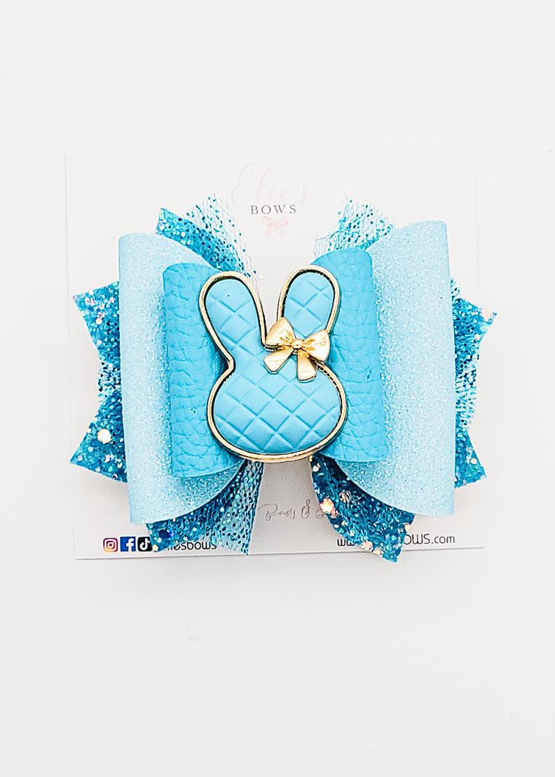 Blue Deluxe Bunny Bow - 3.5"-Bows-Elie’s Bows
