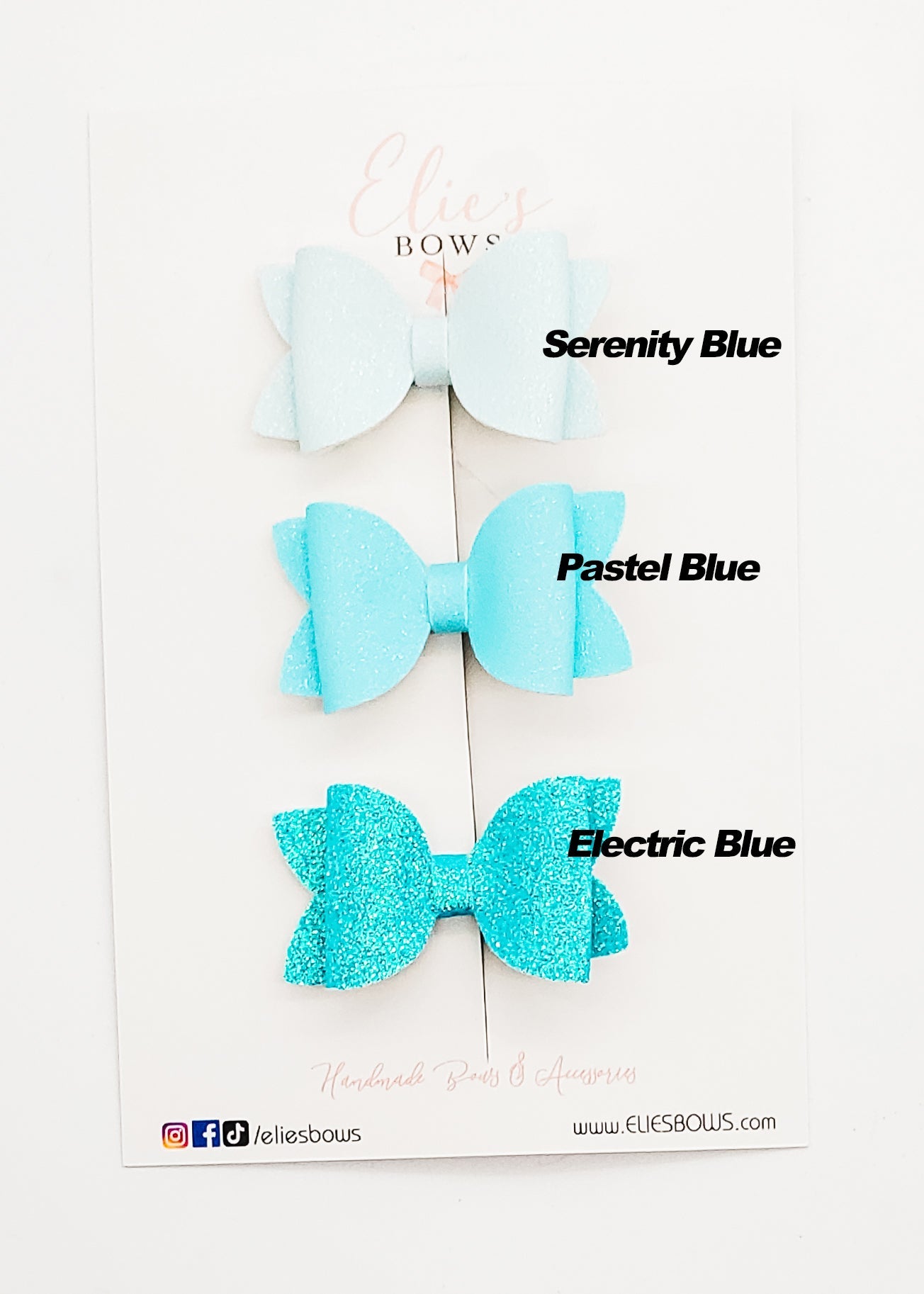 Blue Glitter Bows - 2"-Bows-Elie’s Bows