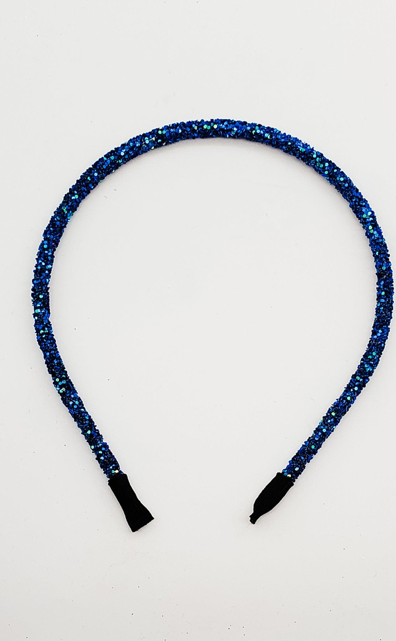 Blue Glitter - Hard Headband-Headband-Elie’s Bows