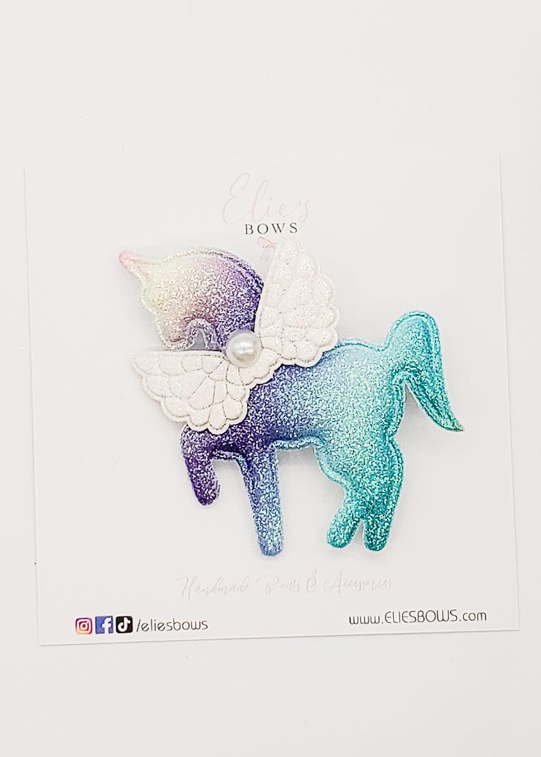 Blue Ombre Unicorn Fairy - Bar Clip - 6cm * Colors will vary-Snap Clips-Elie’s Bows