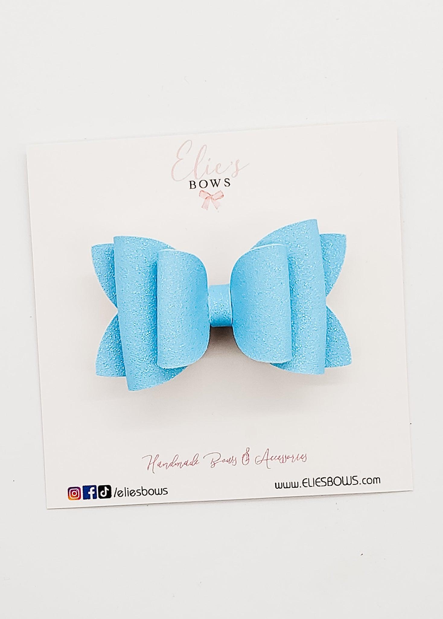 Blue - Shimmer Bow - 2.5"-Bows-Elie’s Bows