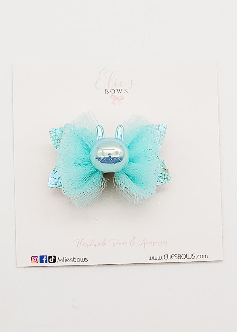 Blue Tulle Bunny Bow - 2"-Bows-Elie’s Bows