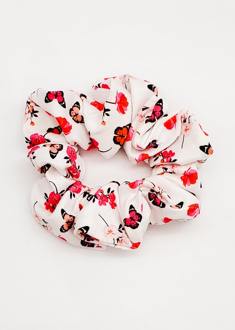 Butterfly & Flowers - Medium Scrunchie-Scrunchie-Elie’s Bows