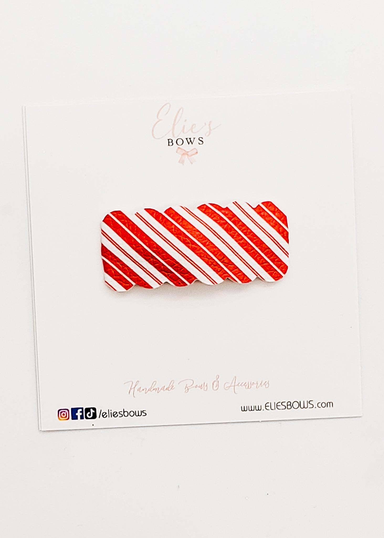 Candy Cane - Snap Clip - 2.5"-Snap Clips-Elie’s Bows