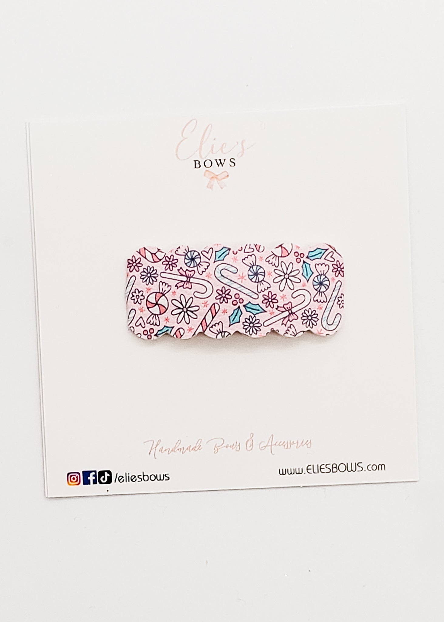 Candy Cane Treats - Snap Clip - 2.5"-Snap Clips-Elie’s Bows