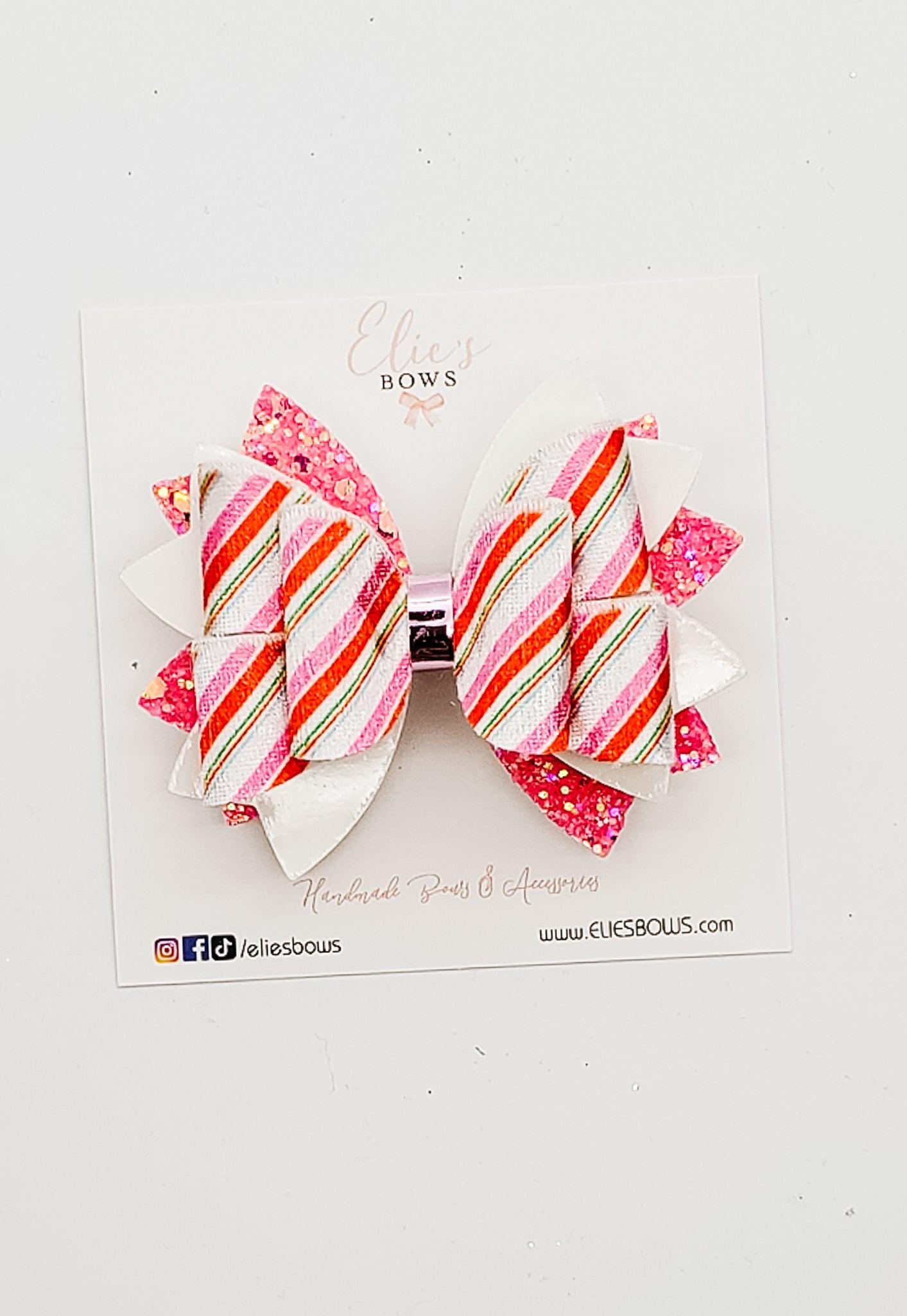 Candy Cane Velvet - 3.5"-Bows-Elie’s Bows