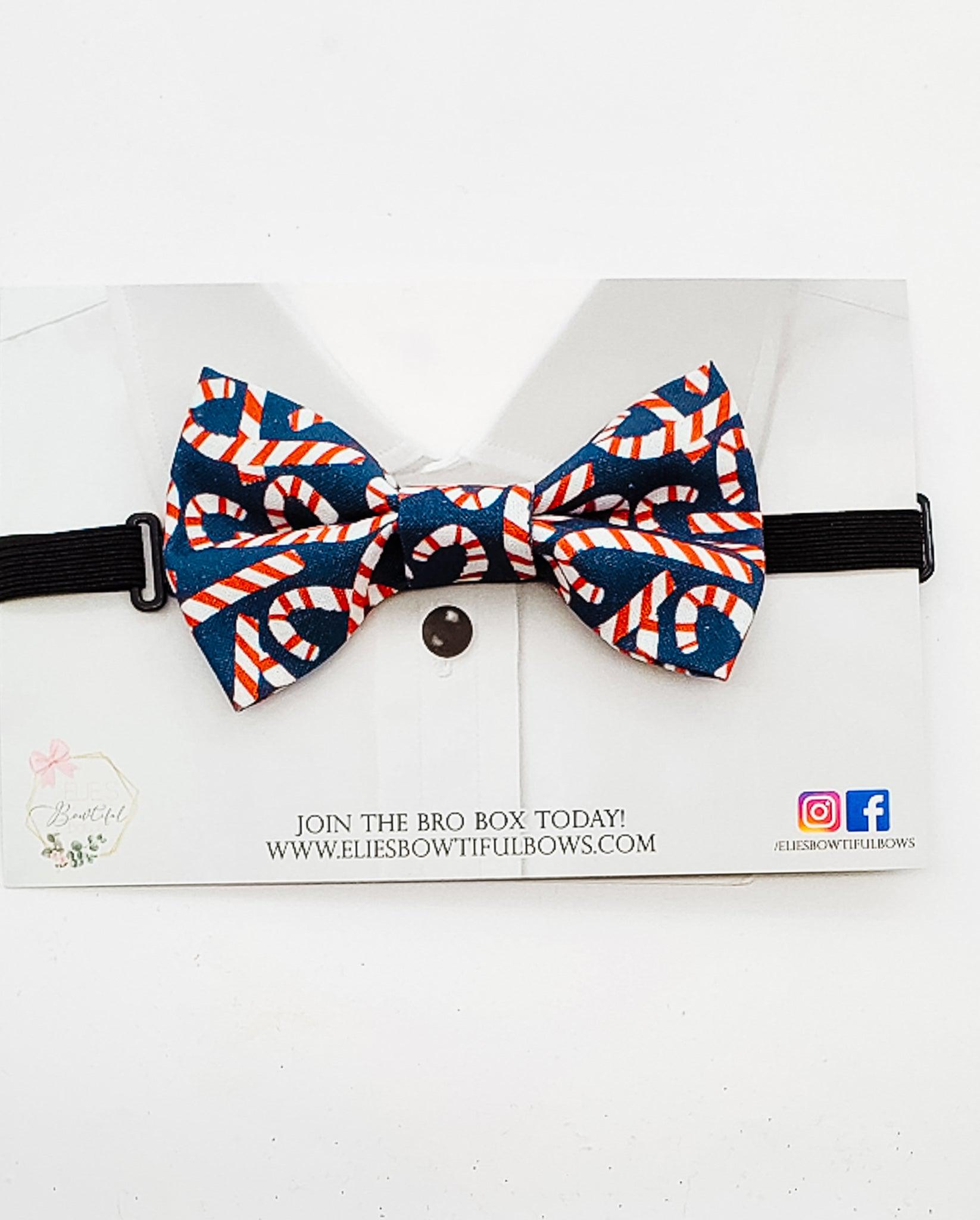 Candy Canes - fabric bowtie - 3.5"-Bowtie-Elie’s Bows