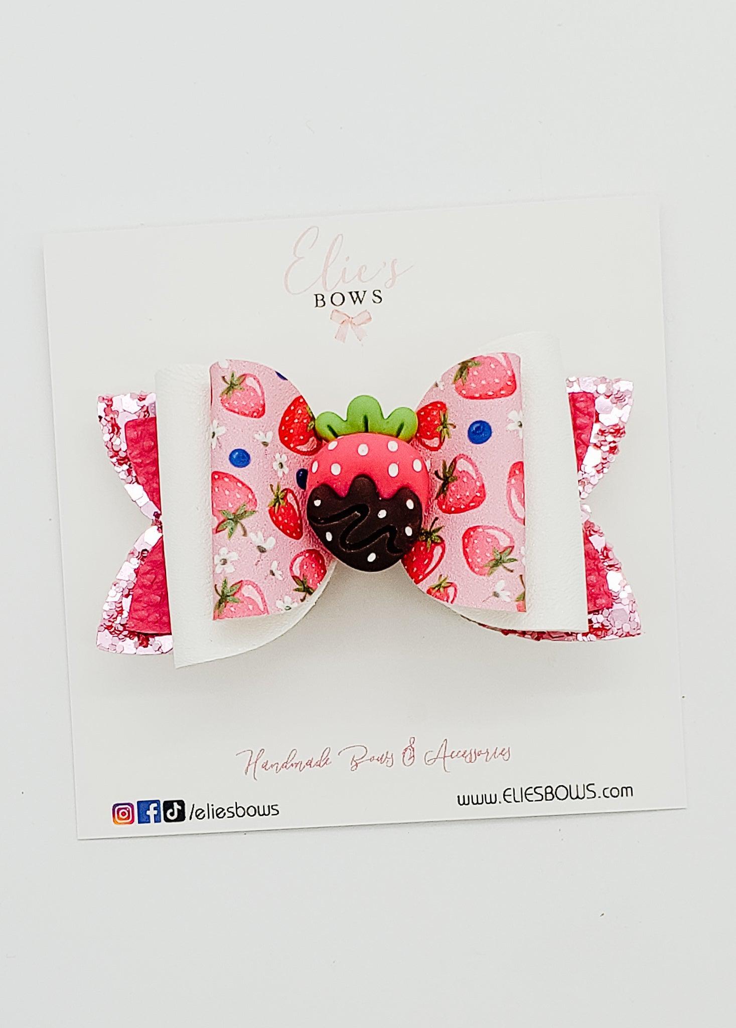 Chocolate covered Strawberry - 3"-Bows-Elie’s Bows