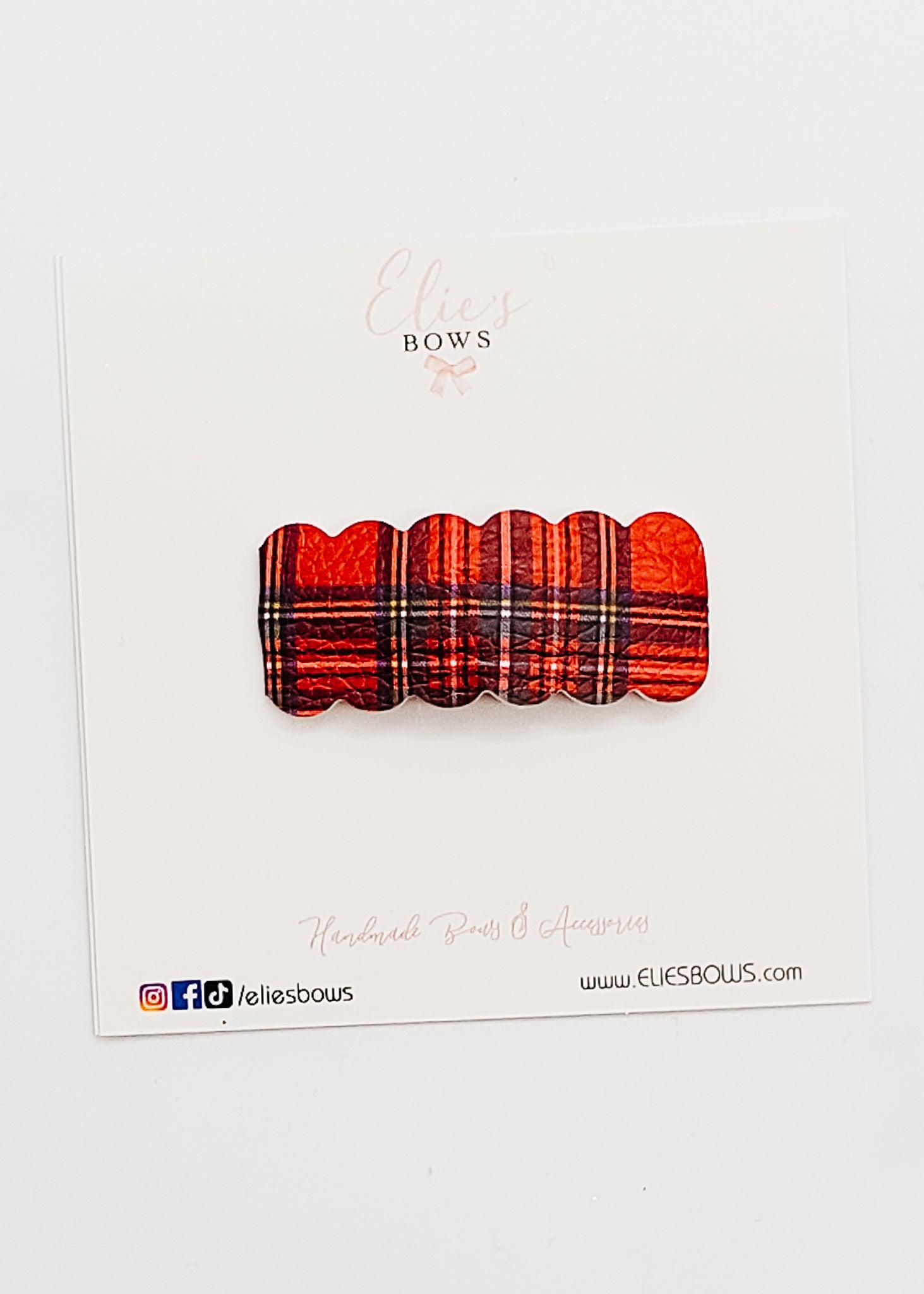 Christmas Plaid - Snap Clip - 2.5"-Snap Clips-Elie’s Bows