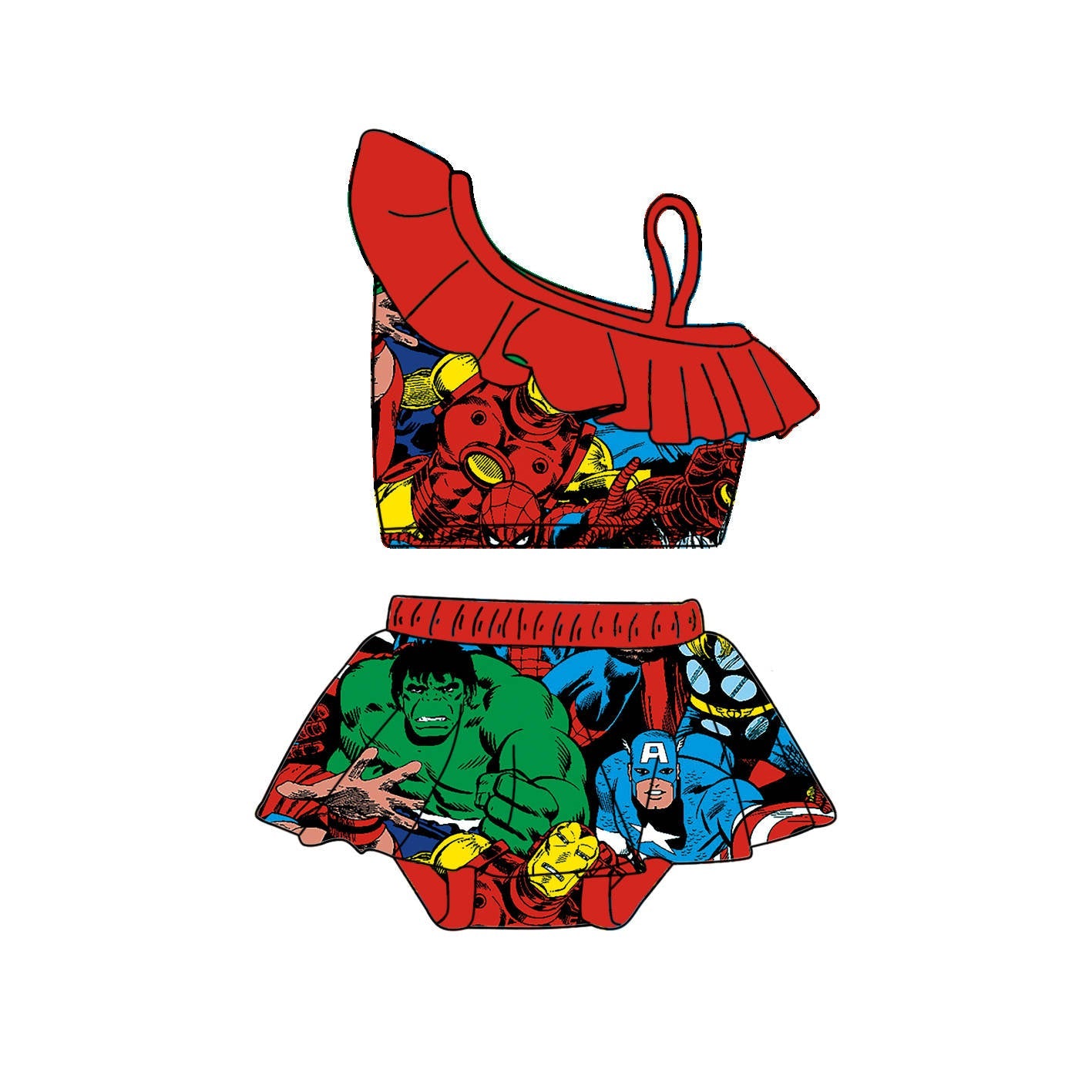 Comic Book Hero - 2 Piece bathing suit PRE-ORDER-Bathing suits-Elie’s Bows