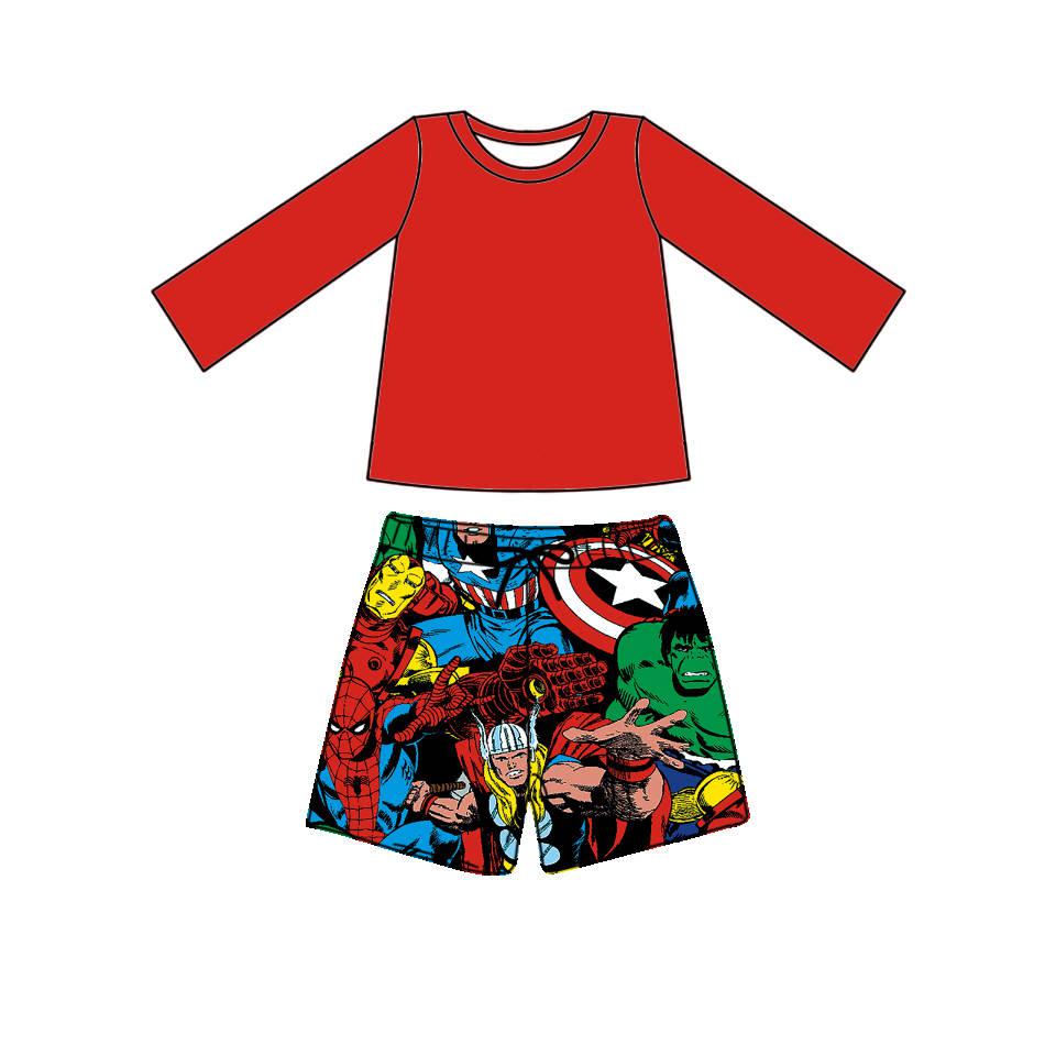 Comic Book Heros - Two Piece Boys Swim Suit PRE-ORDER-Bathing suits-Elie’s Bows
