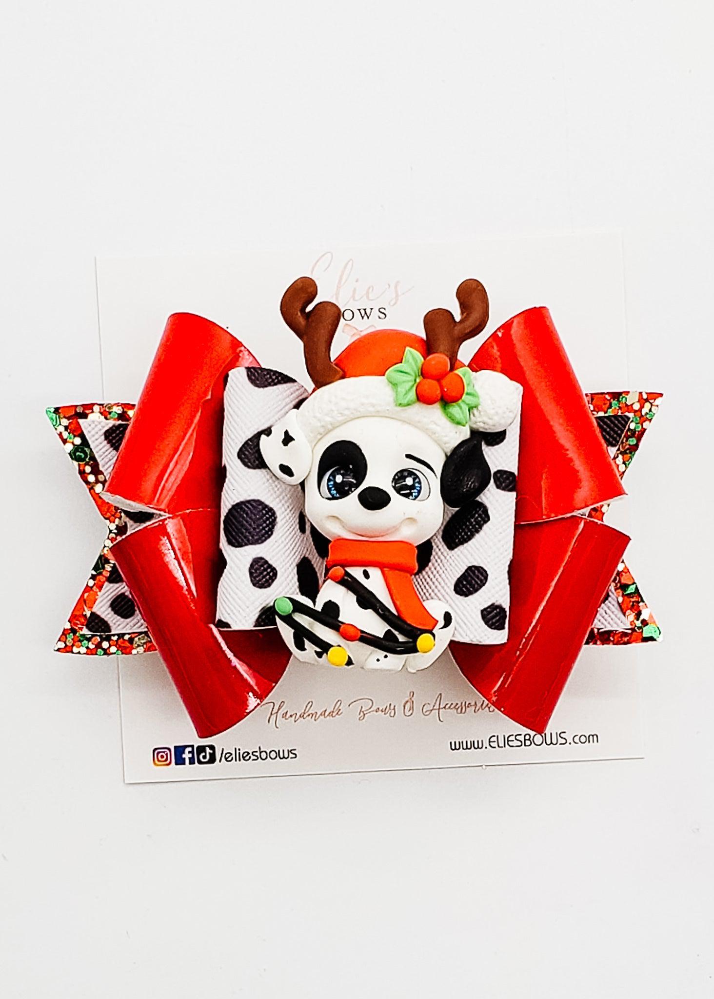 Dalmatian Christmas - 4"-Bows-Elie’s Bows
