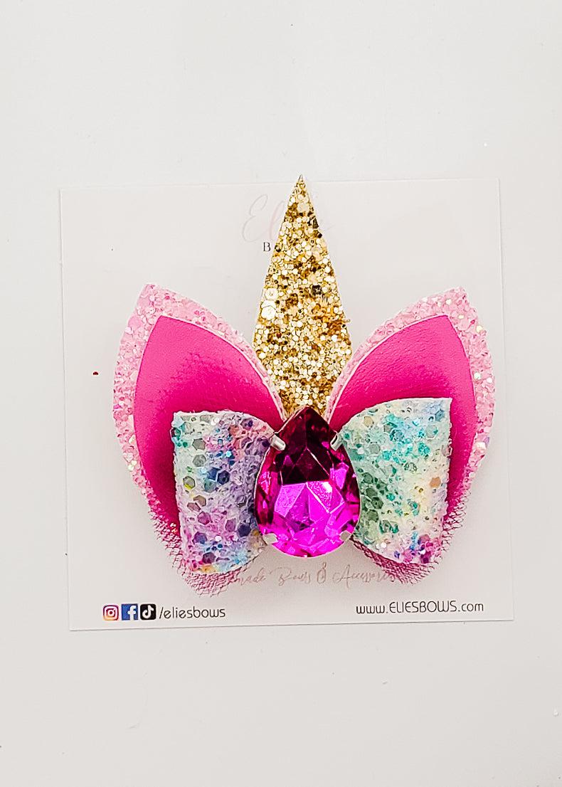 Deluxe Pink Diamond Unicorn - 3"-Bows-Elie’s Bows
