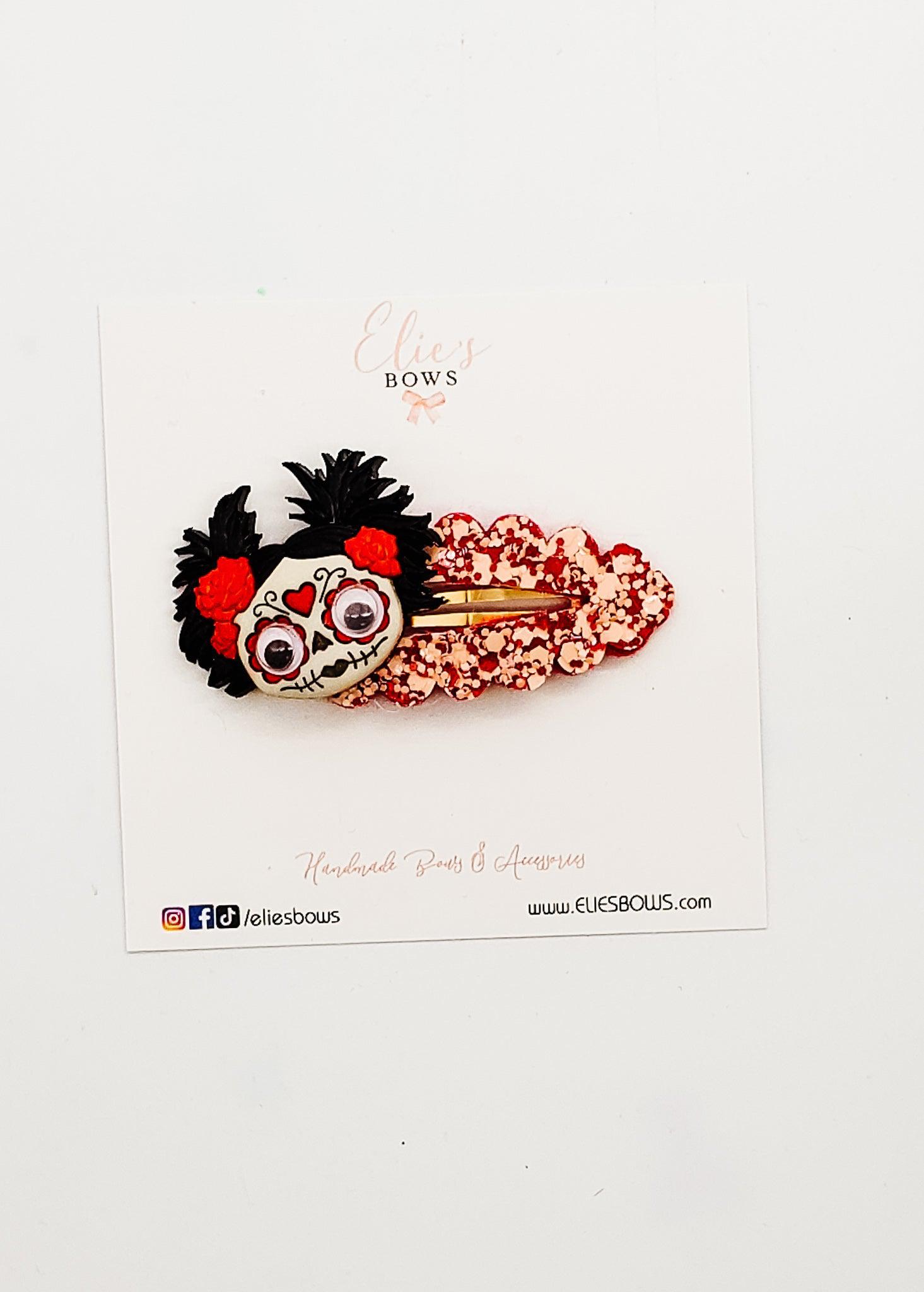 Dia De Los Muertos- Snap Clips - 2.5"-Snap Clips-Elie’s Bows