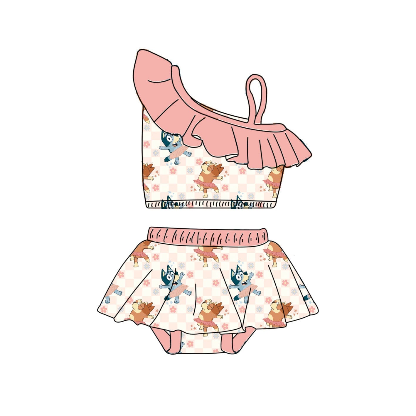 Doggy Ballerina - 2 Piece bathing suit PRE-ORDER-Bathing suits-Elie’s Bows