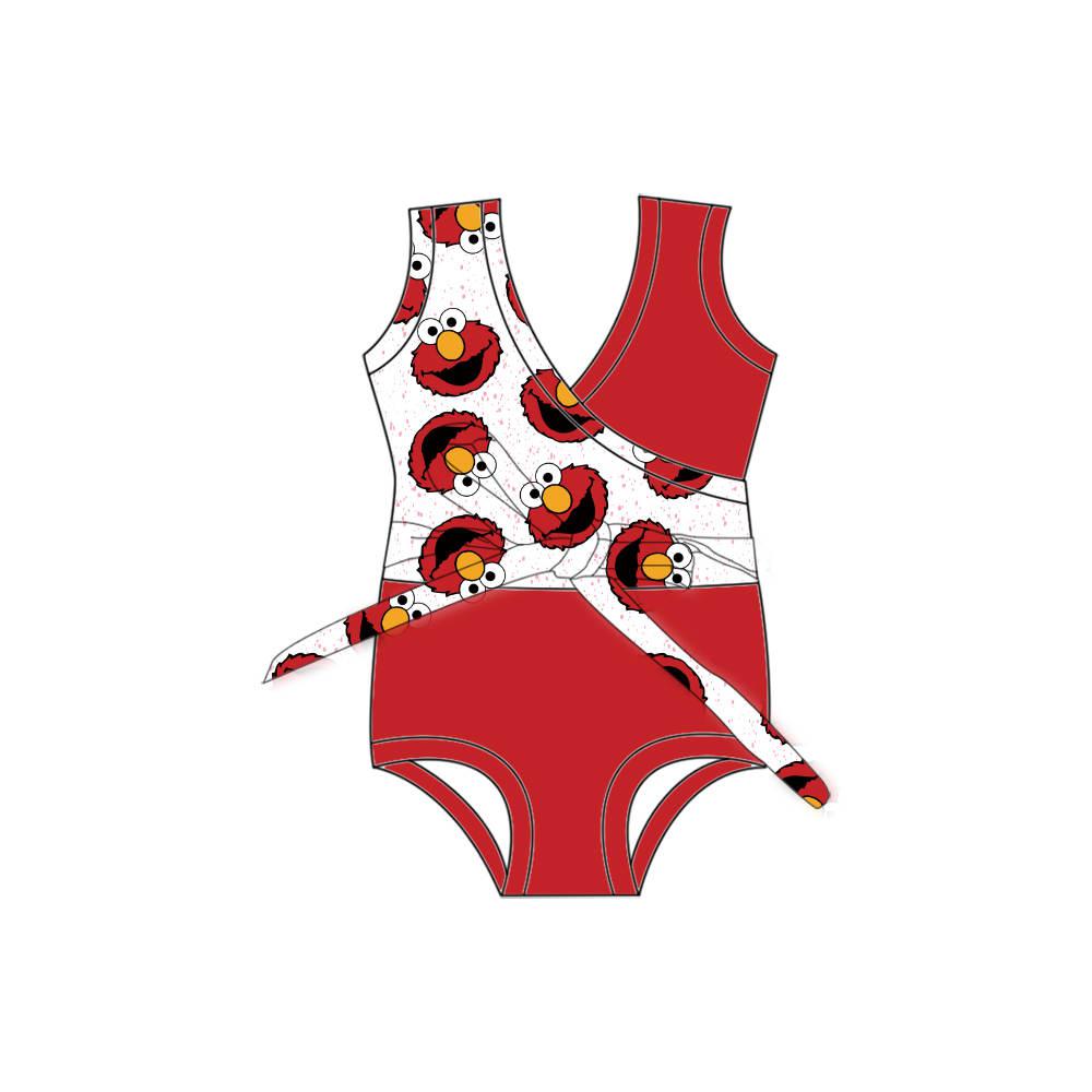 Elmo - One Piece Twist Bathing Suit PRE-ORDER-Bathing suits-Elie’s Bows