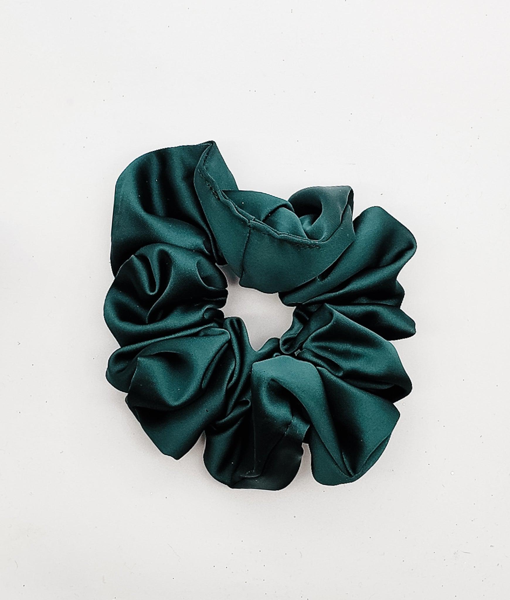 Emerald Silk - XL Scrunchie-Scrunchie-Elie’s Bows