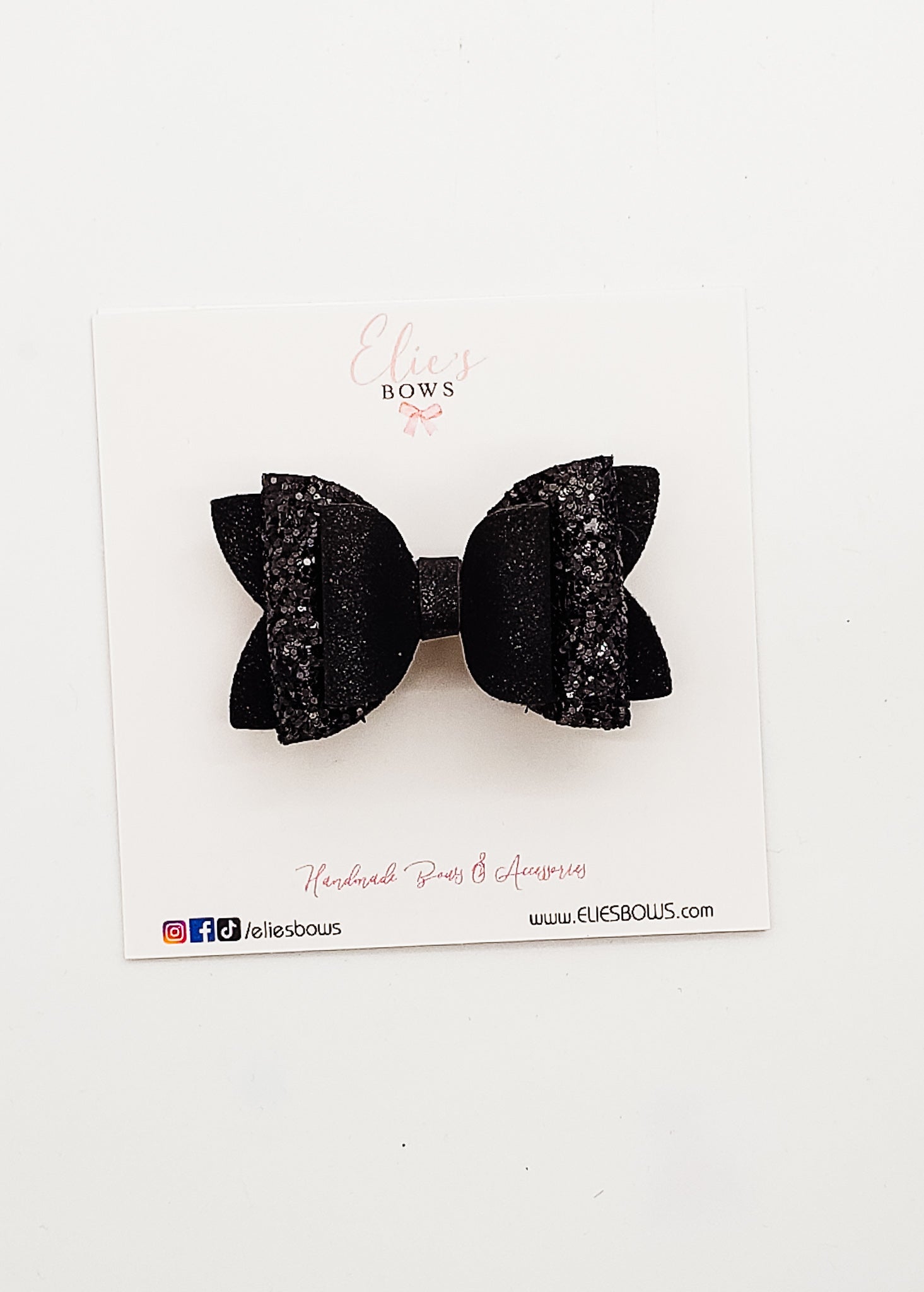 Fall Black Suede & Glitter - 2.5"-Bows-Elie’s Bows