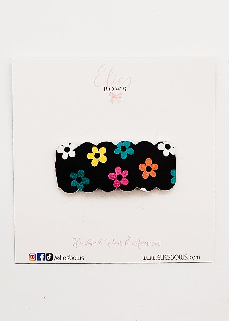 Flowers in the Dark - Snap Clip - 2.5"-Snap Clips-Elie’s Bows