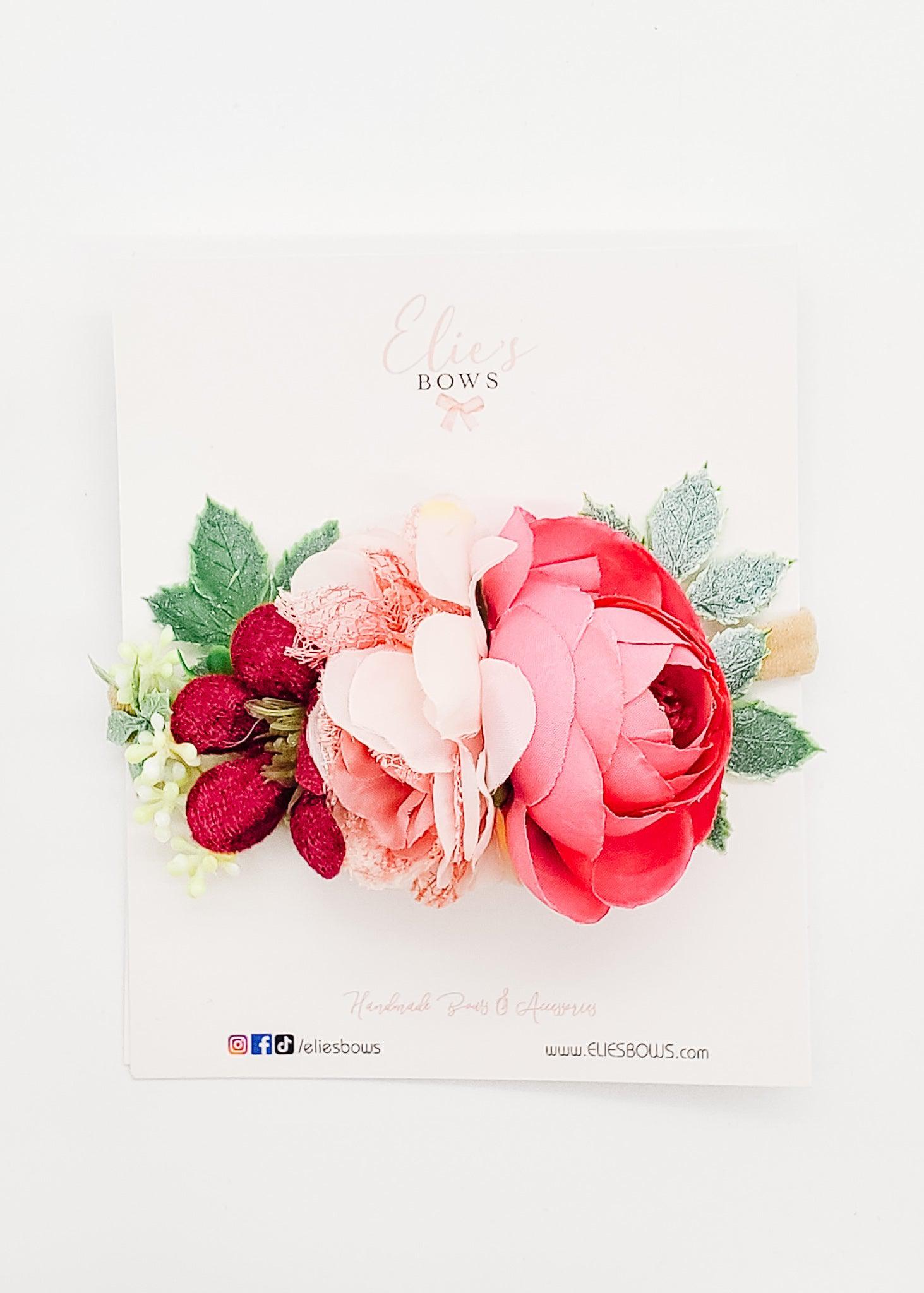 Flowers - Nylon Headband-Floral Headband-Elie’s Bows