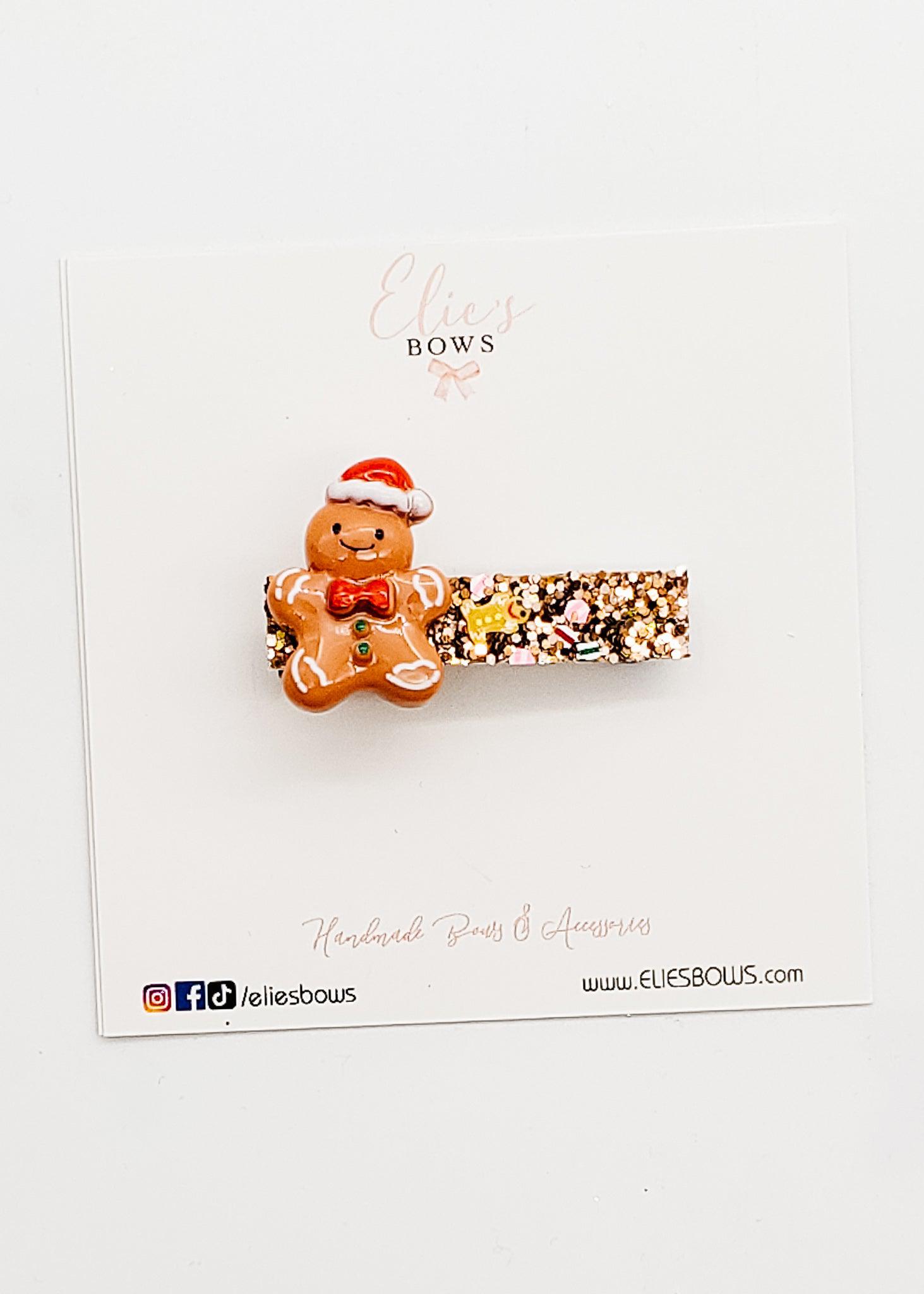 Gingerbread - Bar Clip - 2"-Snap Clips-Elie’s Bows