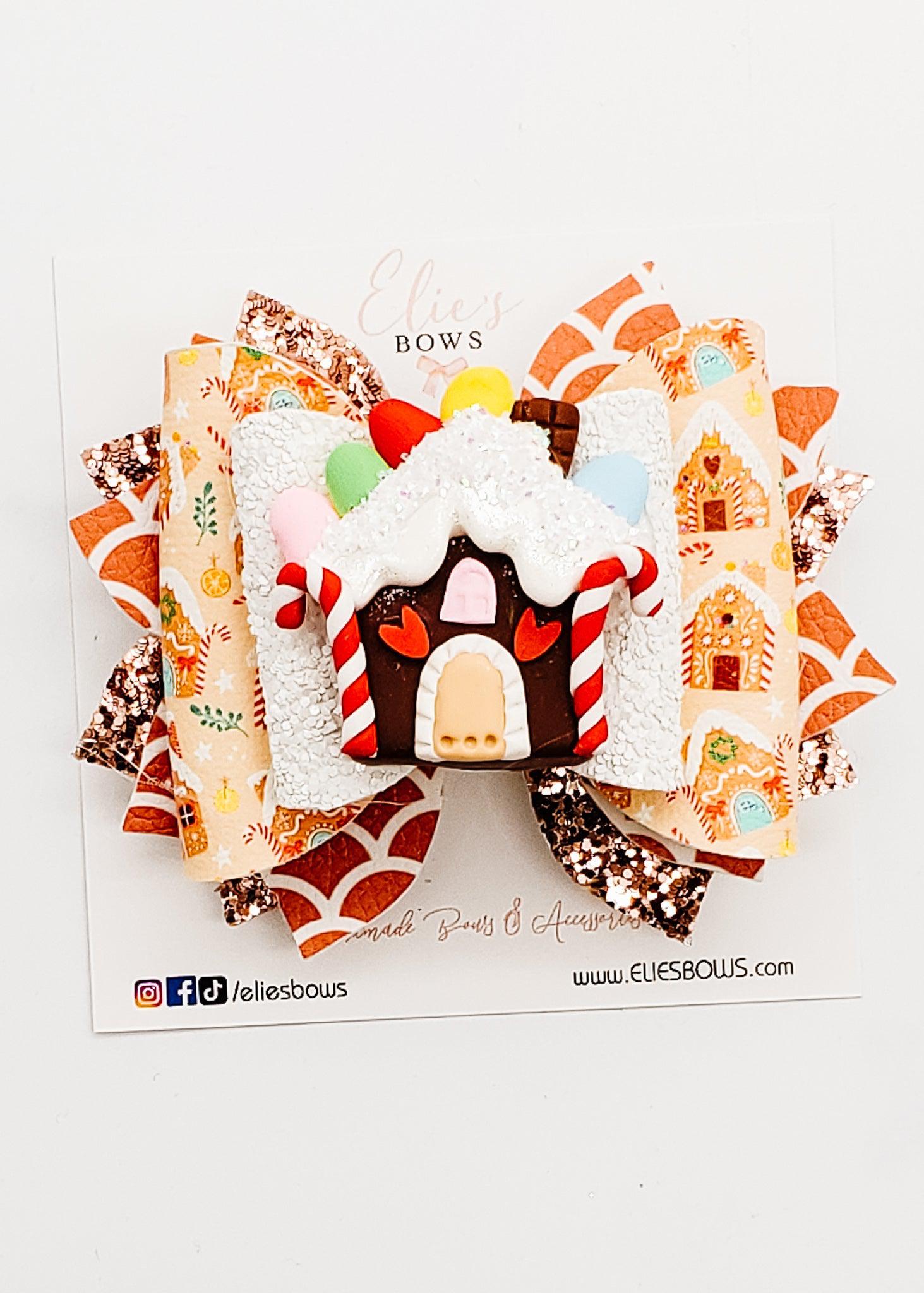 Gingerbread House - 4"-Bows-Elie’s Bows