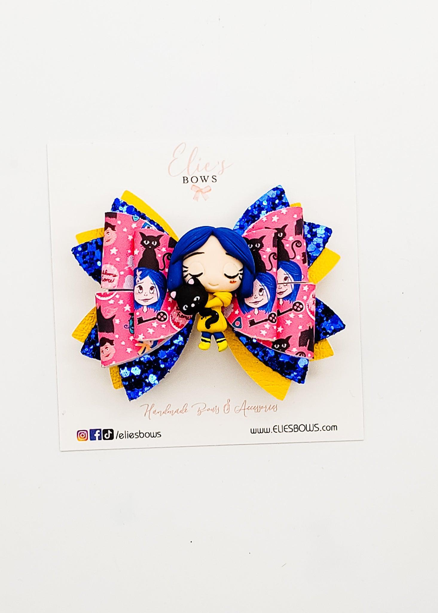 Girl with Button Eyes - 3.5"-Bows-Elie’s Bows