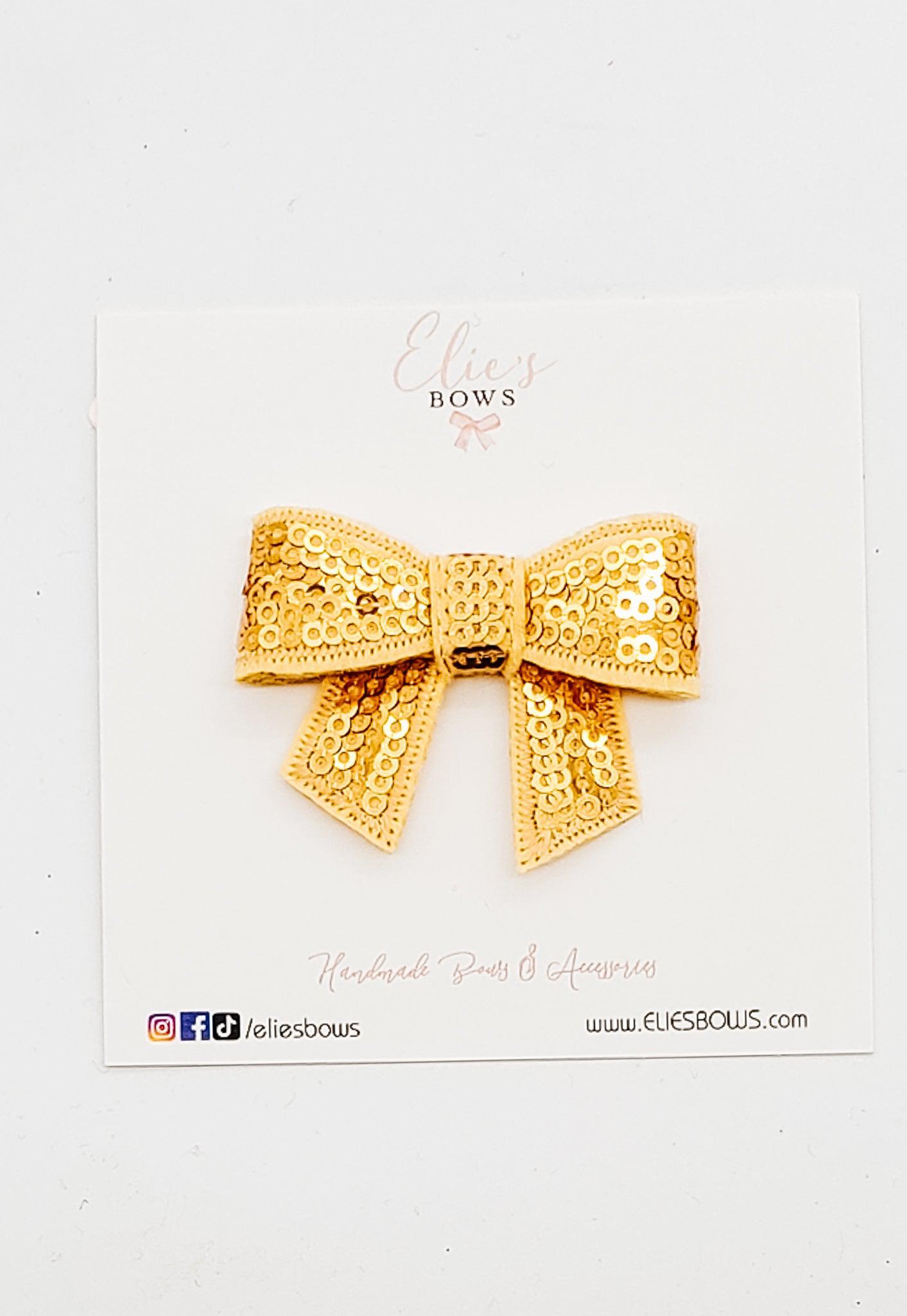 Gold - Sequence Bow - 2"-Bows-Elie’s Bows
