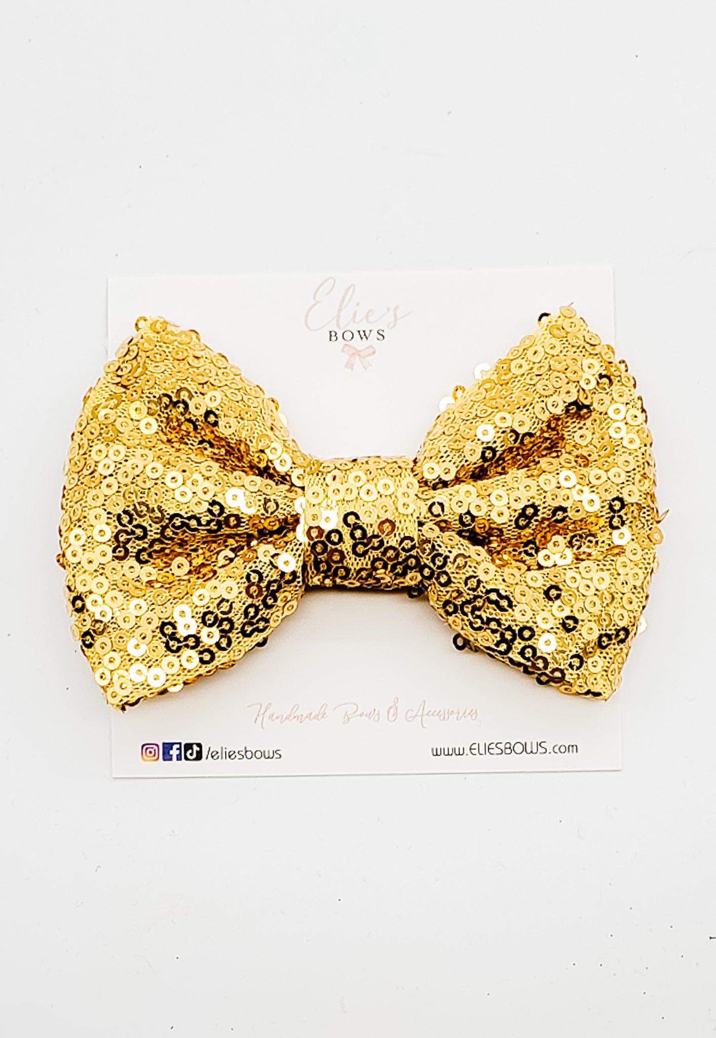 Gold - Sequence Bow - 4"-Bows-Elie’s Bows