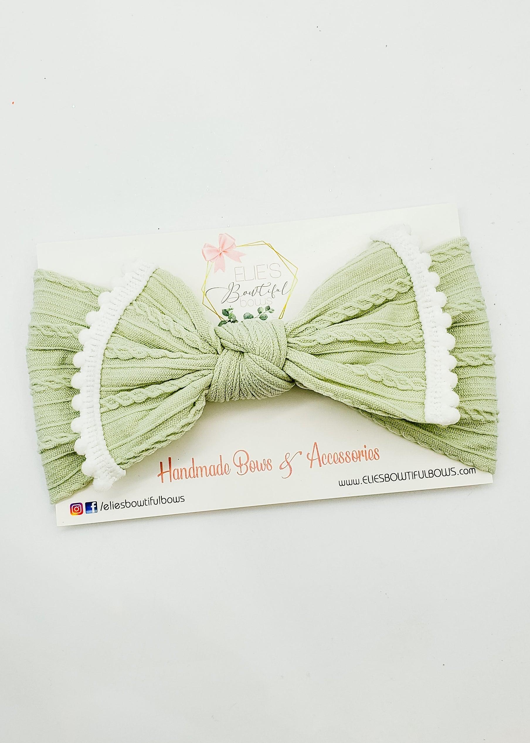 Green Amira (fits all ages)-Headbands-Elie’s Bows