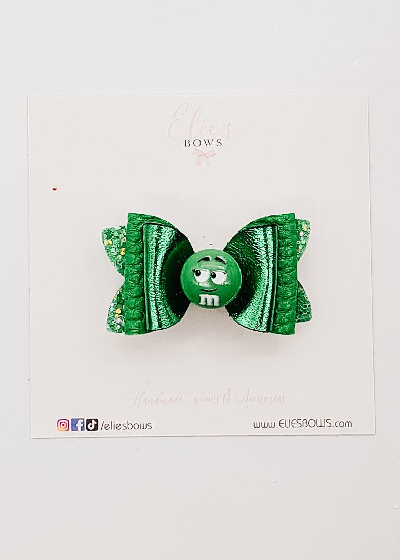 Green M&M - 2"-Bows-Elie’s Bows