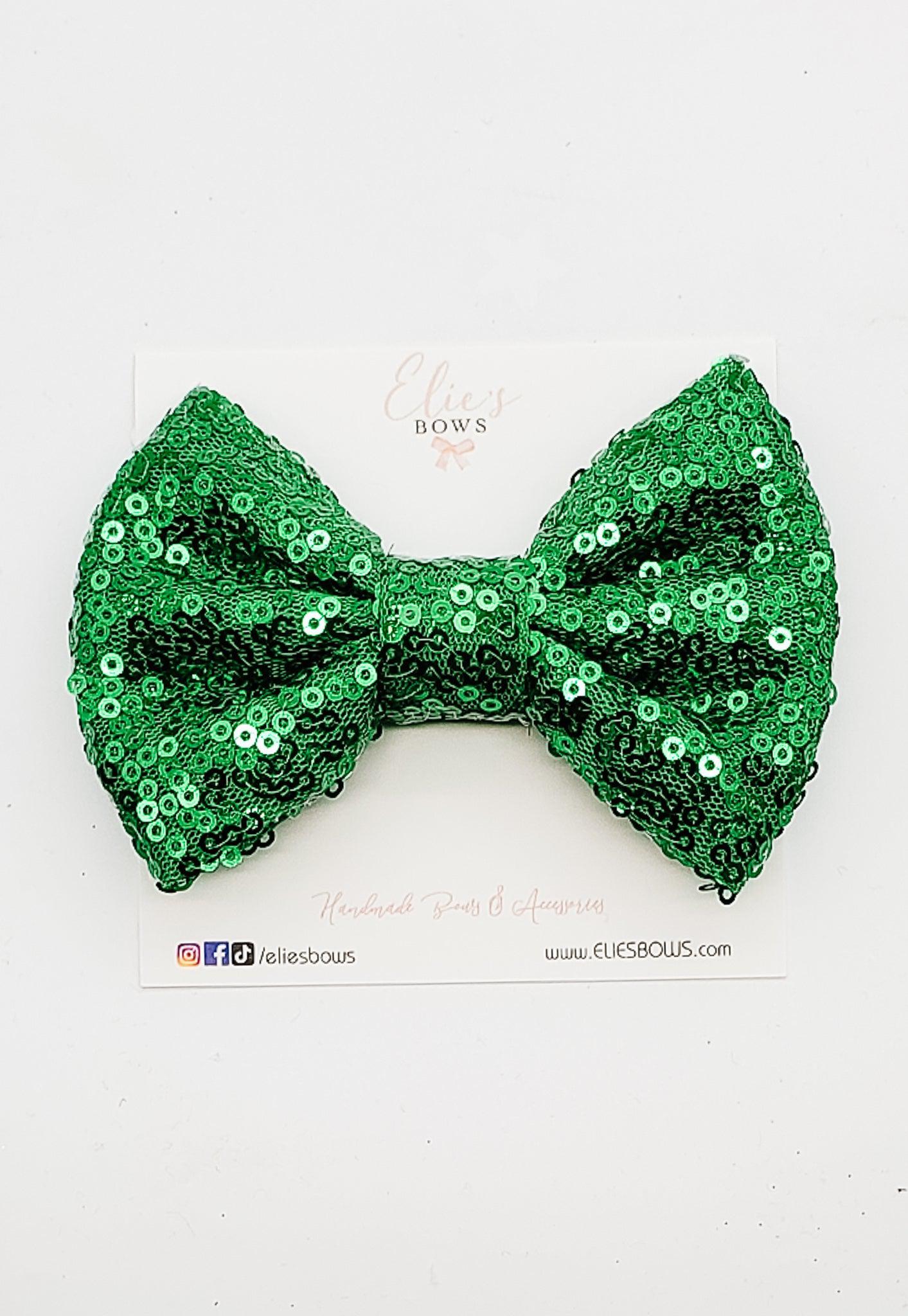 Green - Sequence Bow - 4"-Bows-Elie’s Bows