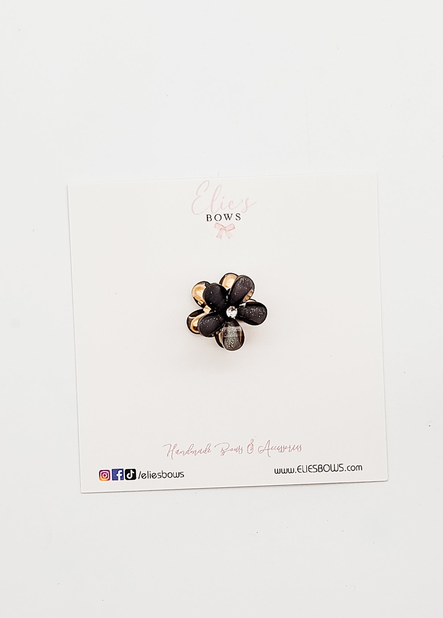 Grey Acrylic Flower - Mini Claw Clip-Claw Clips-Elie’s Bows