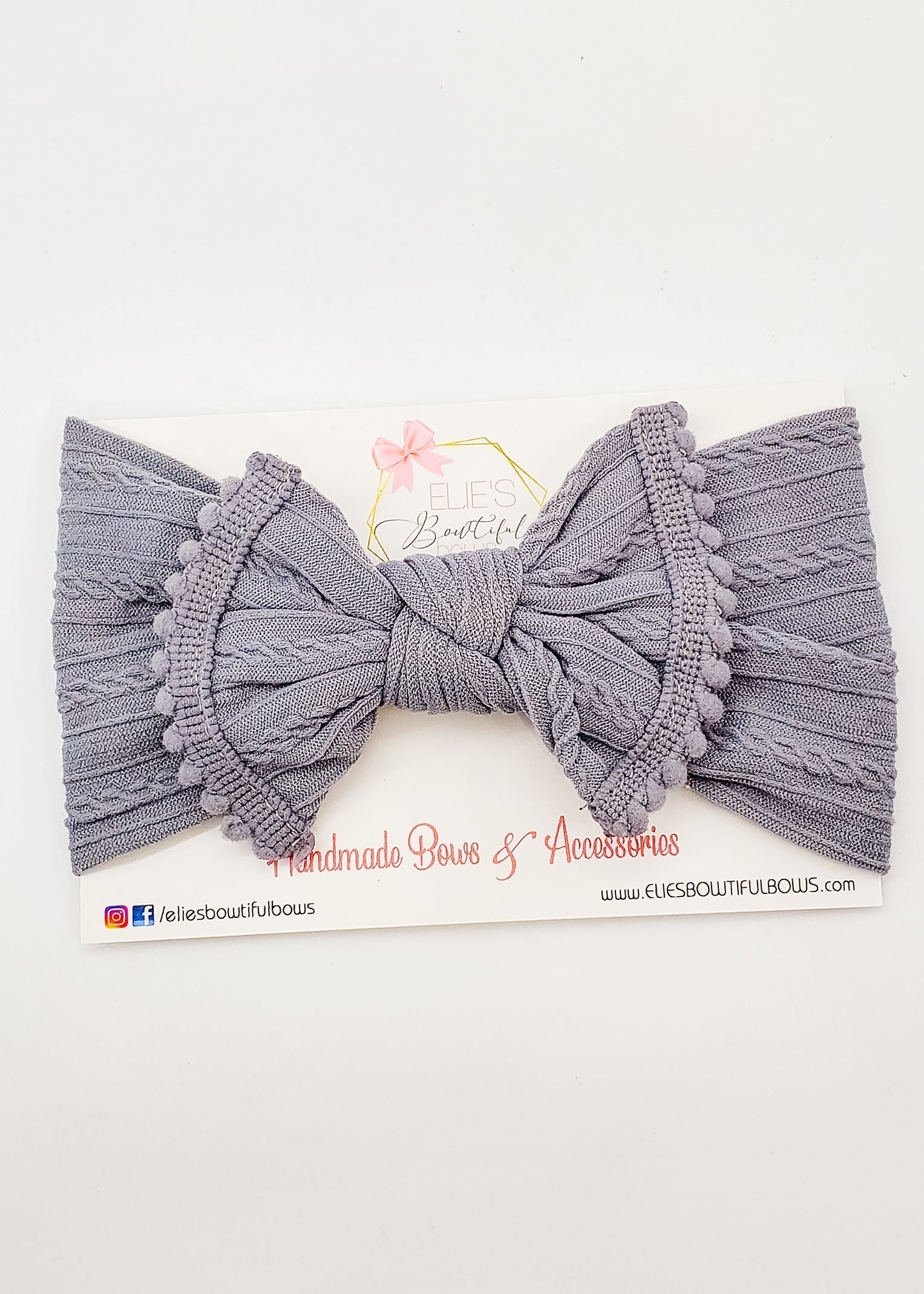 Grey Amira (fits all ages)-Elie’s Bows