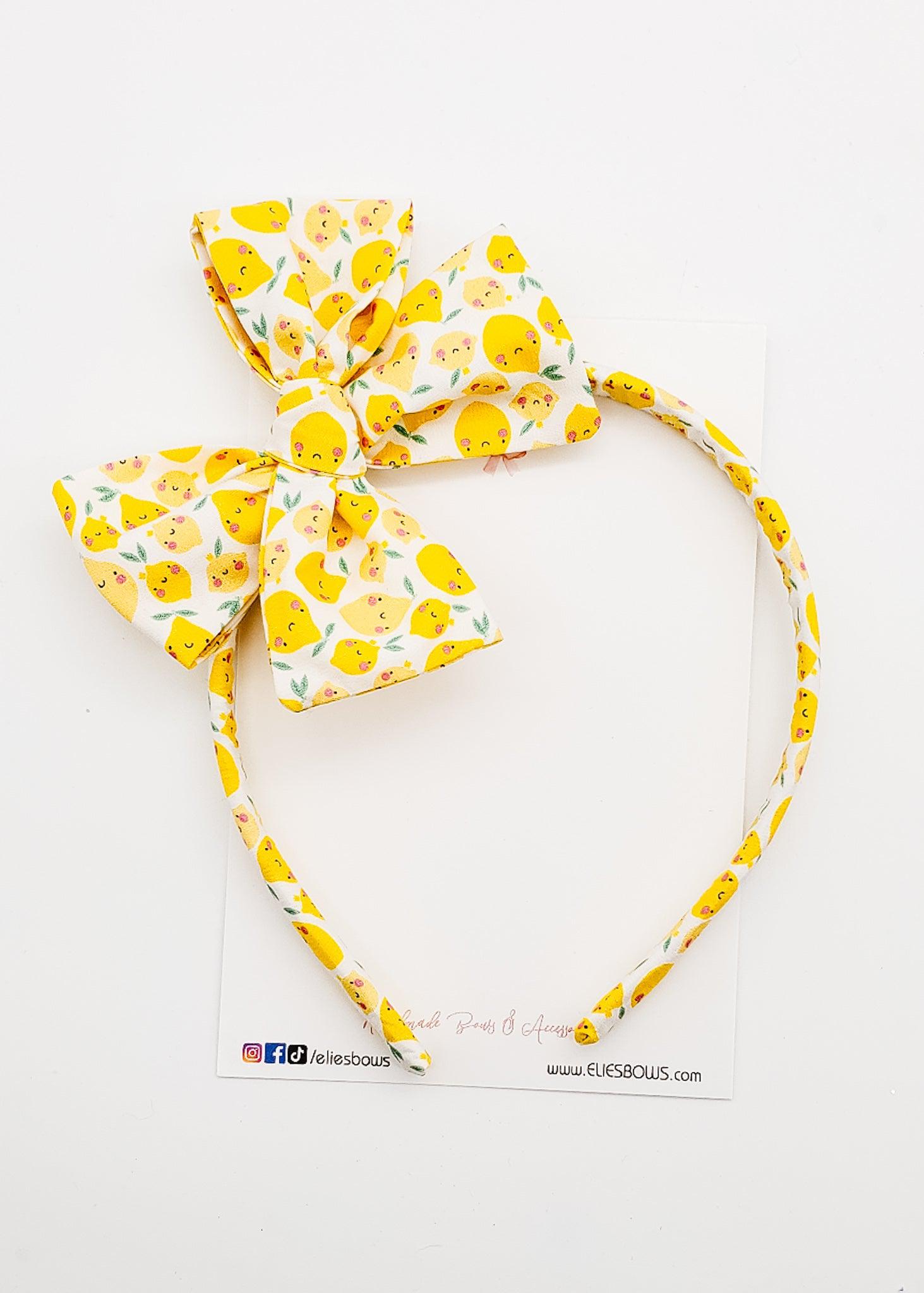 Happy lemon - Lilly Headband-Hard Headbands-Elie’s Bows