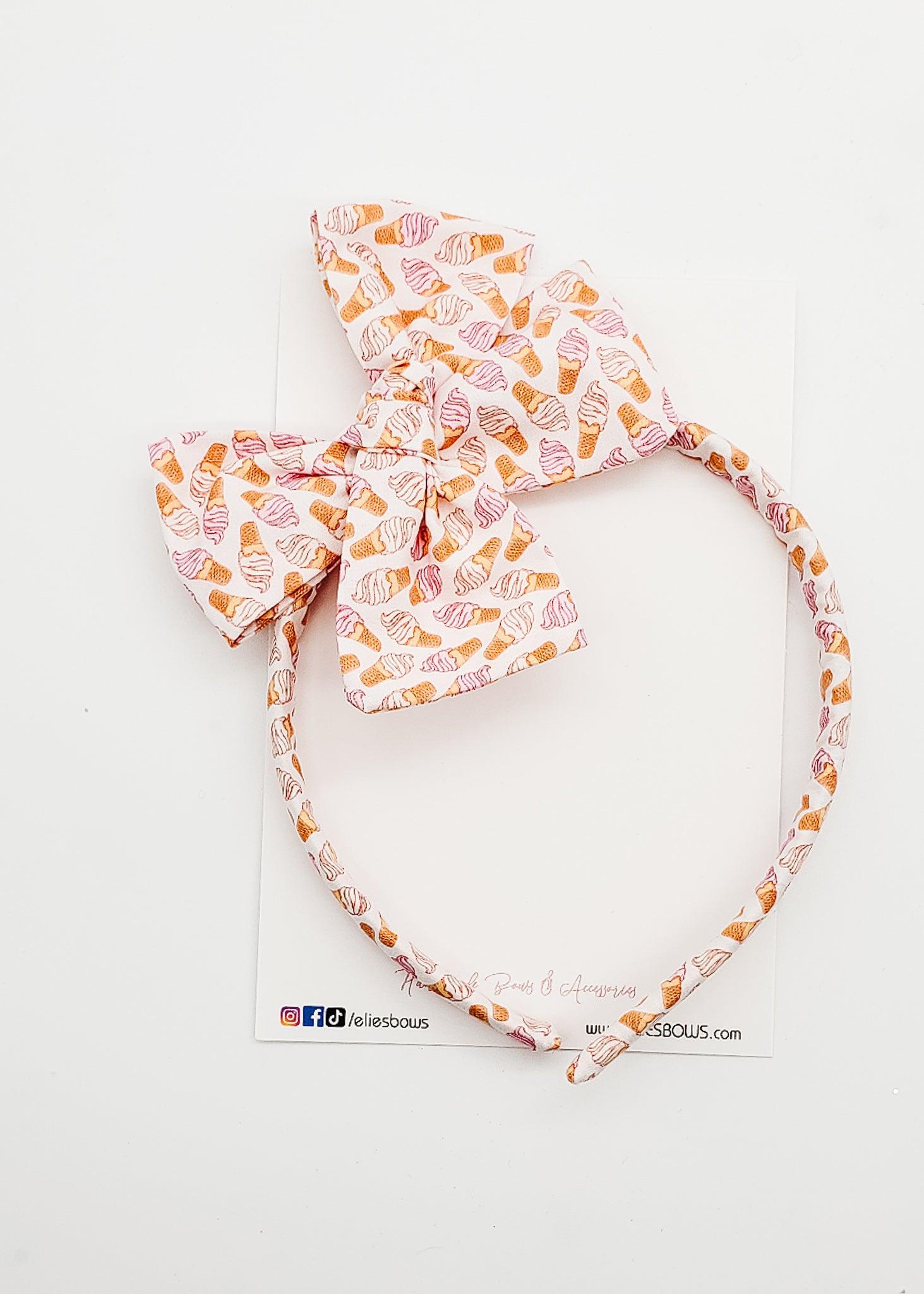 Ice Cream - Lilly Headband-Hard Headbands-Elie’s Bows