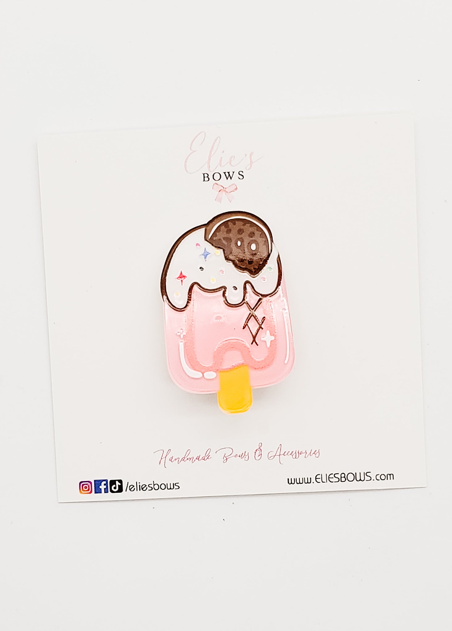 Ice Cream Oreo - Acrylic Clip - 2"-Snap Clips-Elie’s Bows