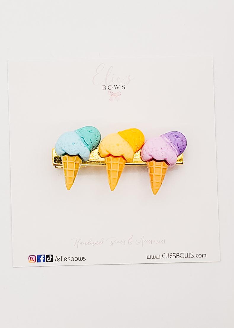 Ice Cream Variety - Bar Clip - 6cm-Snap Clips-Elie’s Bows