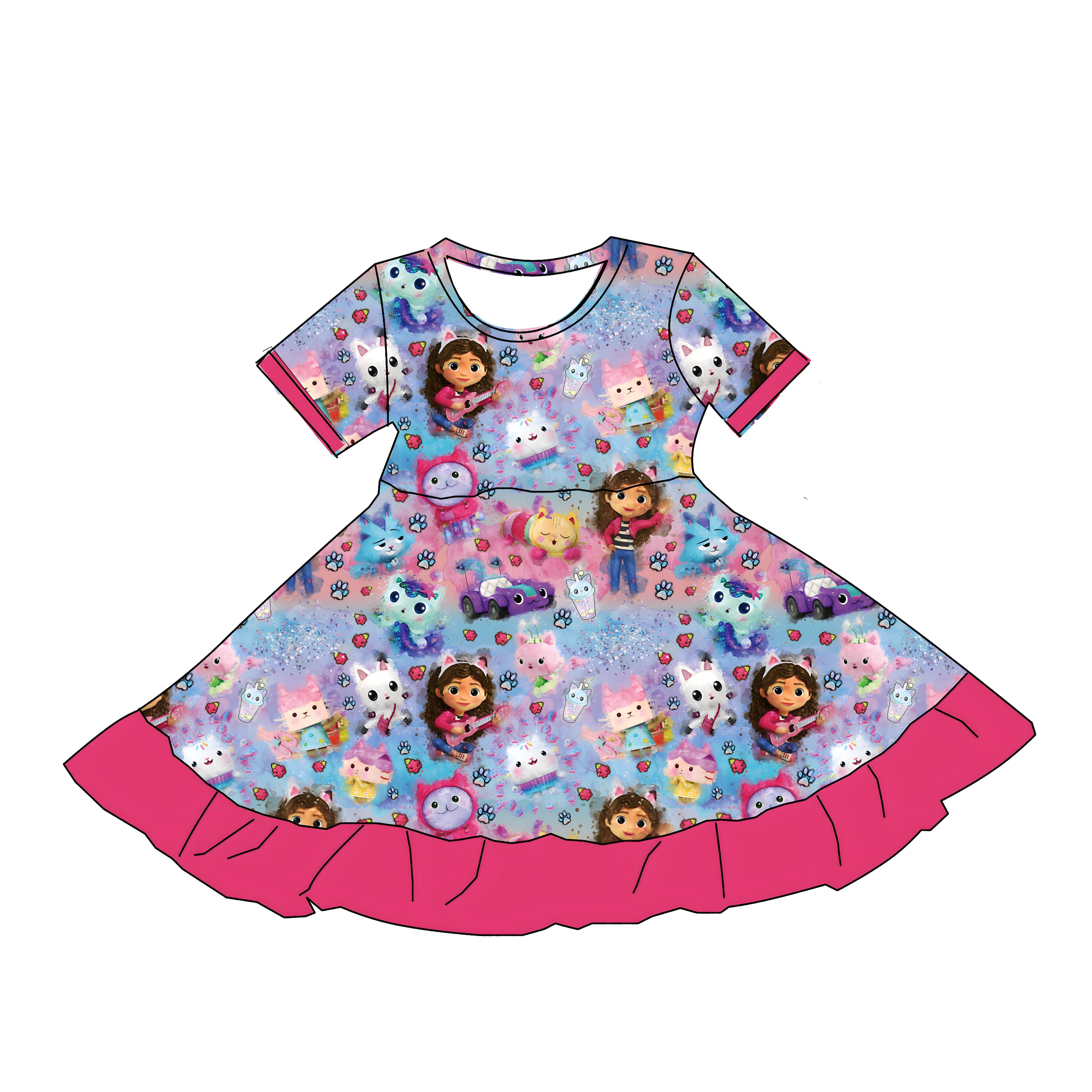 Kitty Girl (Short Sleeve Dress) PRE-ORDER-Dresses-Elie’s Bows