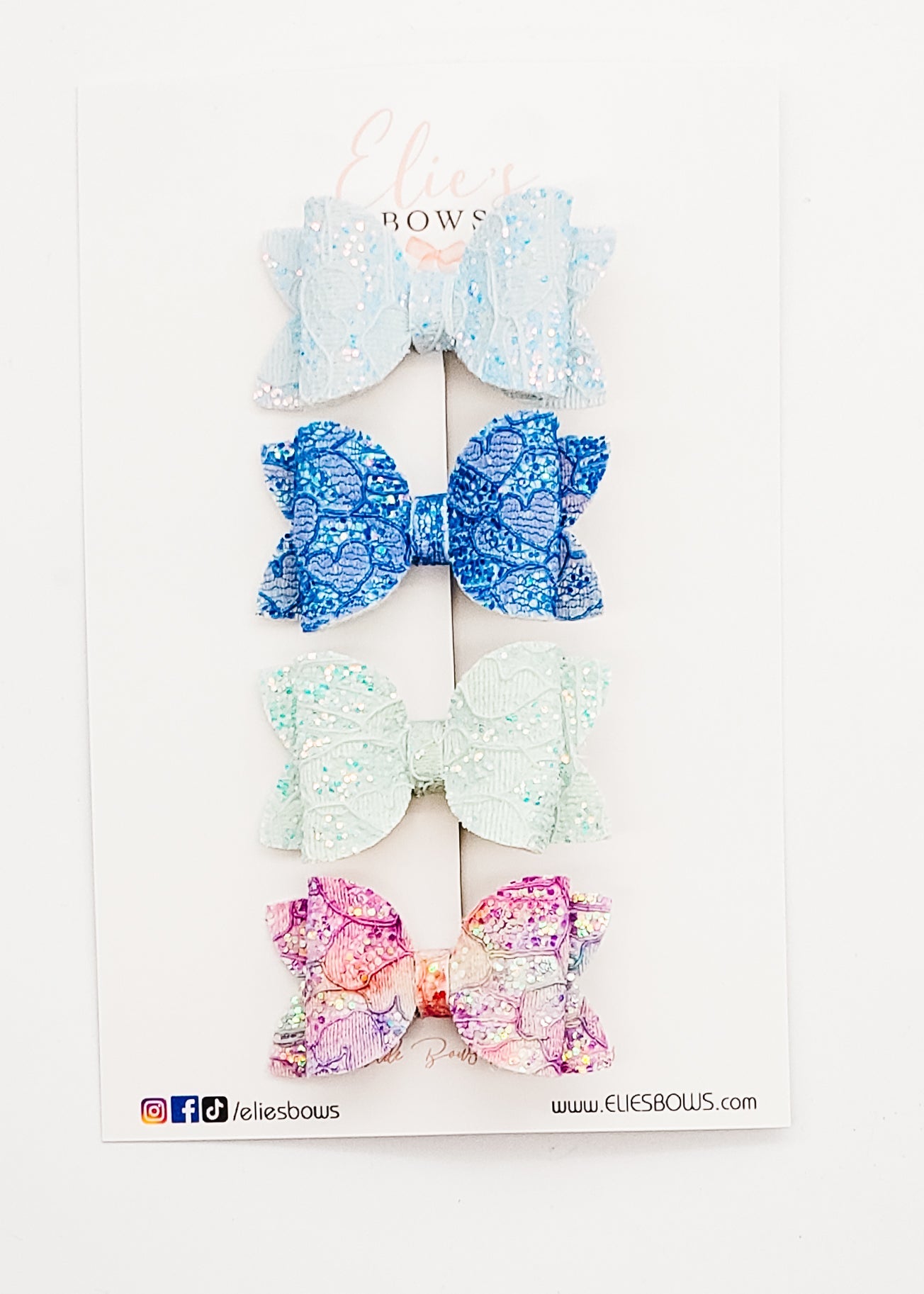 Lace Glitter Bows - 2"-Bows-Elie’s Bows